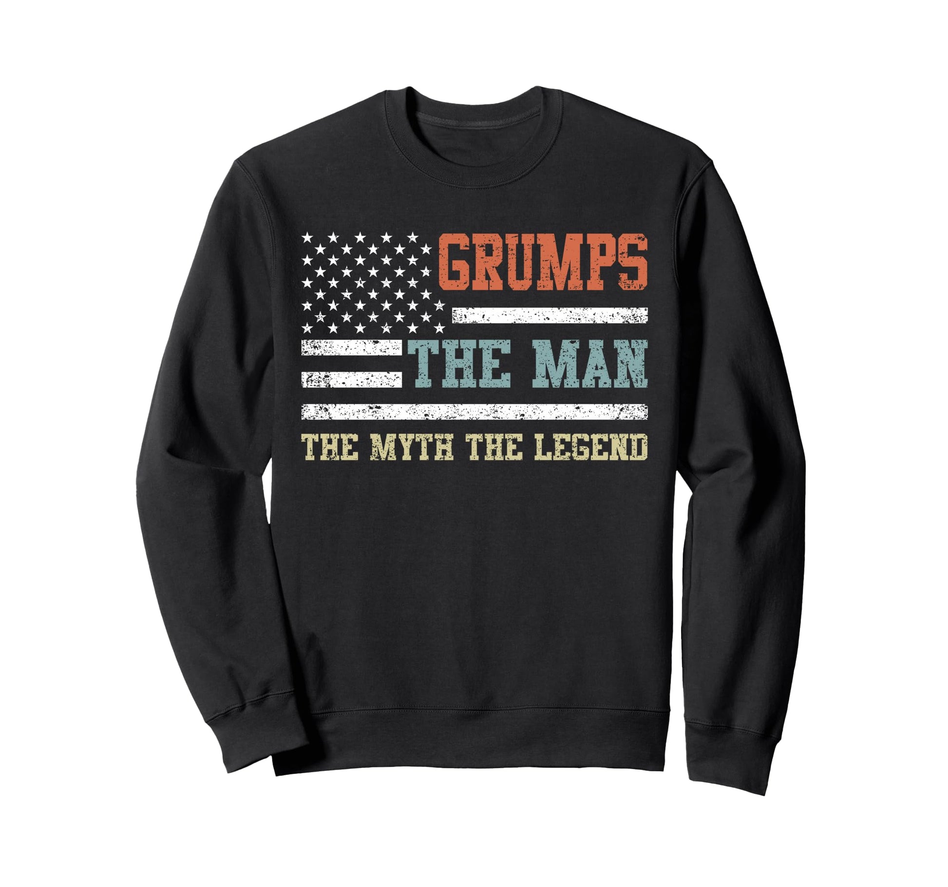 Grumps Myth Legend Us Flag Sweatshirt - Minimalist Print for Adults - T-Shirt, Sweatshirt, Hoodie