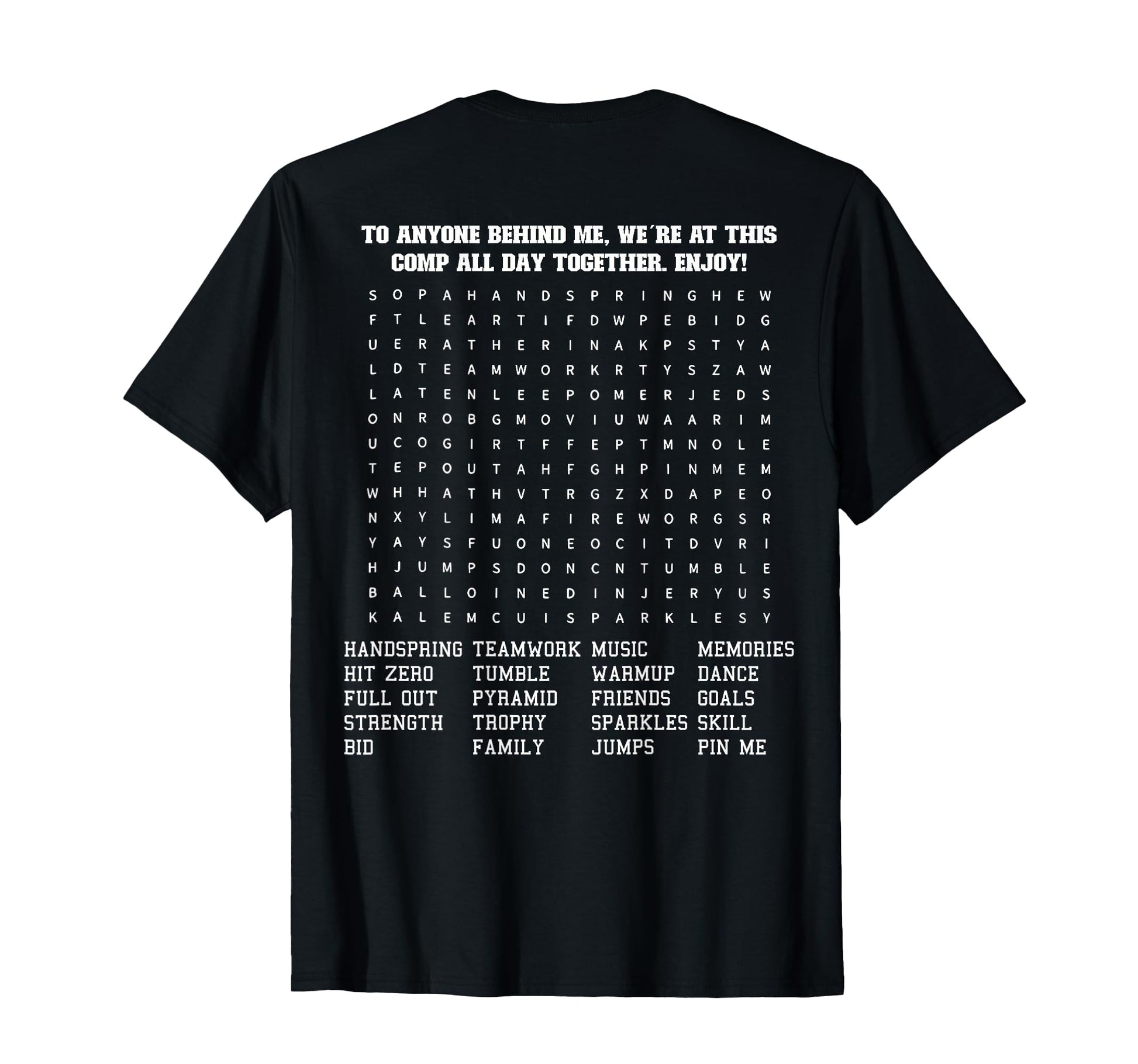 Cheerleading Competition Word Search T-Shirt - Custom Art Print Men Women - T-Shirt, Sweatshirt, Hoodie