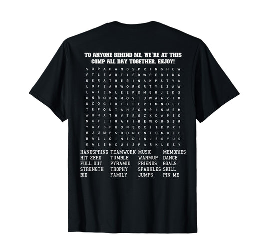 Cheerleading Competition Word Search T-Shirt - Custom Art Print Men Women - T-Shirt, Sweatshirt, Hoodie