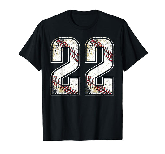 22 Baseball Jersey Number 22 Birthday Gift T-Shirt - Unique Graphic Unisex - T-Shirt, Sweatshirt, Hoodie