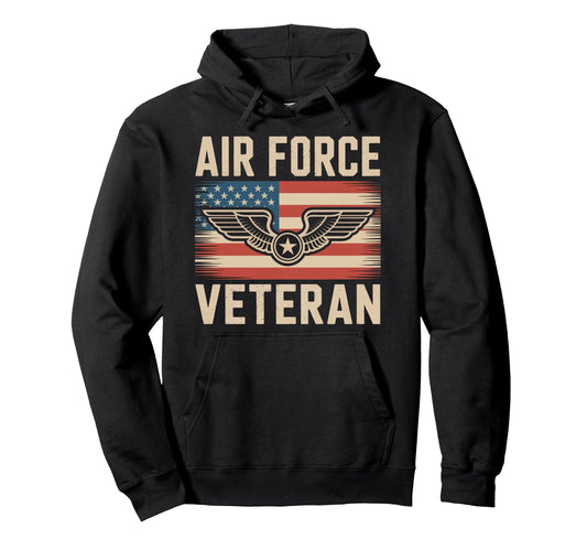 Air Force Veteran Us American Flag Dad Hoodie - Graphic Print Men Women - T-Shirt, Sweatshirt, Hoodie