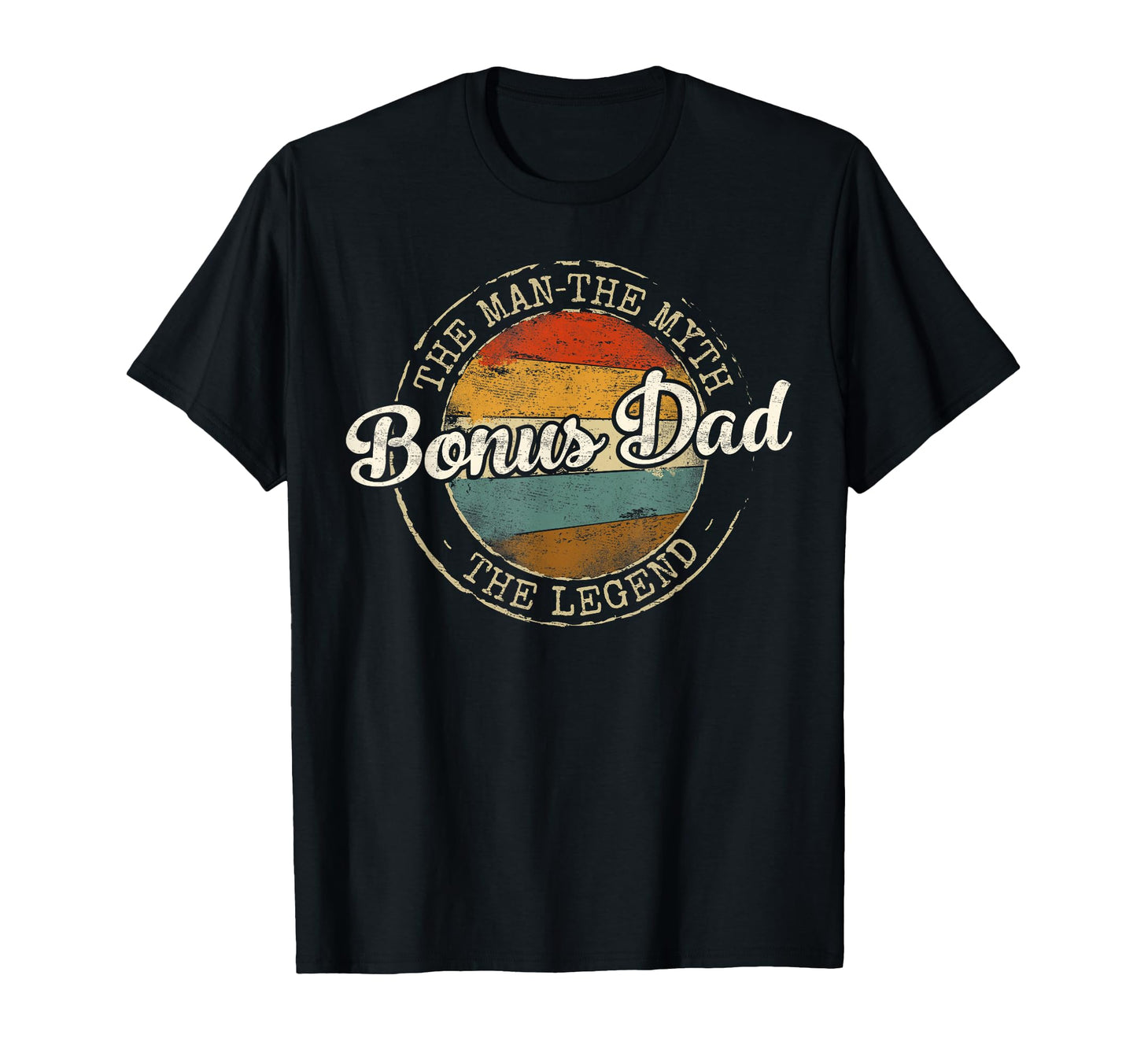 Bonus Dad Myth Legend Stamp Fathers T-Shirt - Minimalist Print for Adults - T-Shirt, Sweatshirt, Hoodie