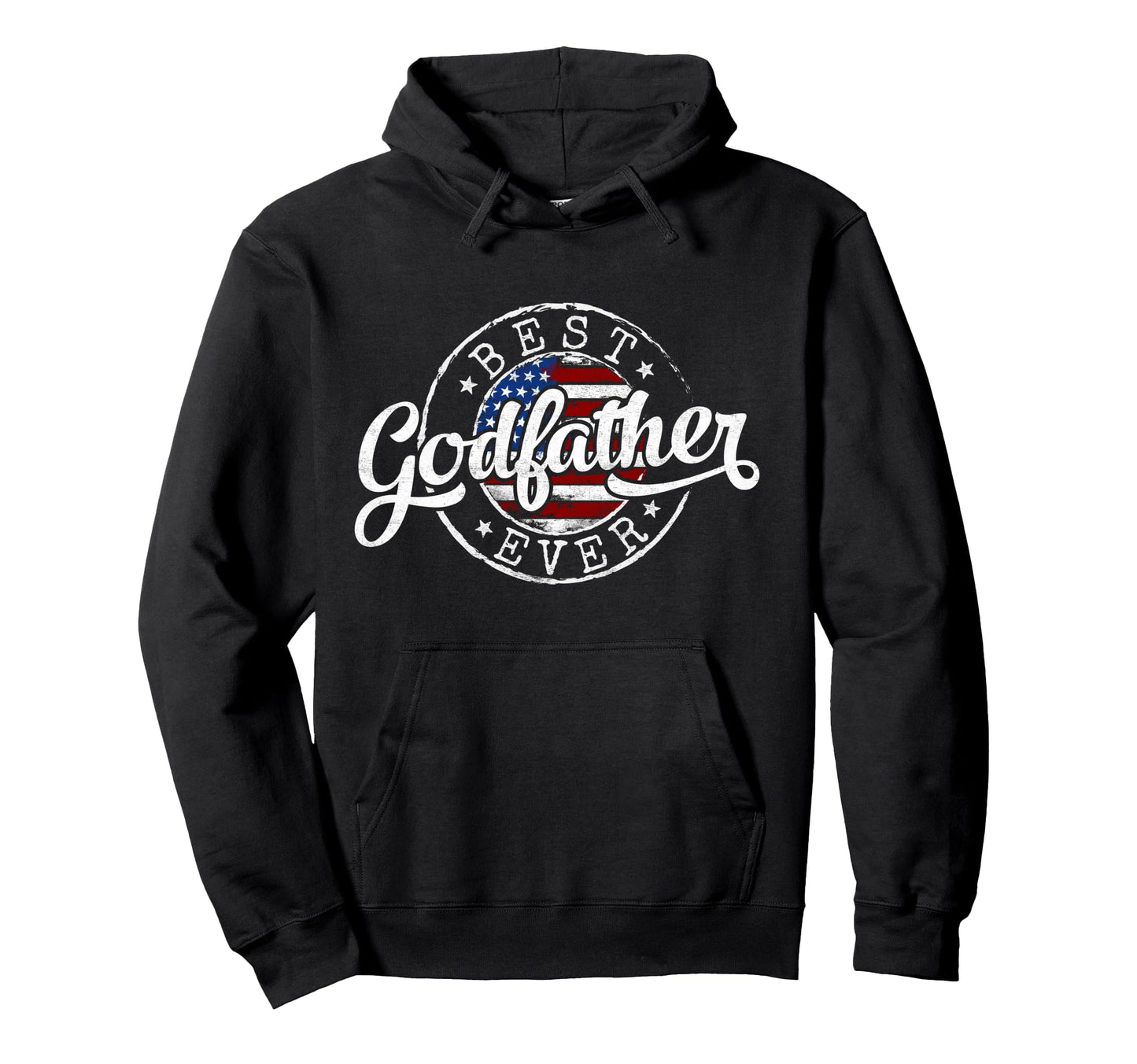 Best Godfather Ever Usa Flag Stamp Hoodie - Graphic Print for Adults - T-Shirt, Sweatshirt, Hoodie