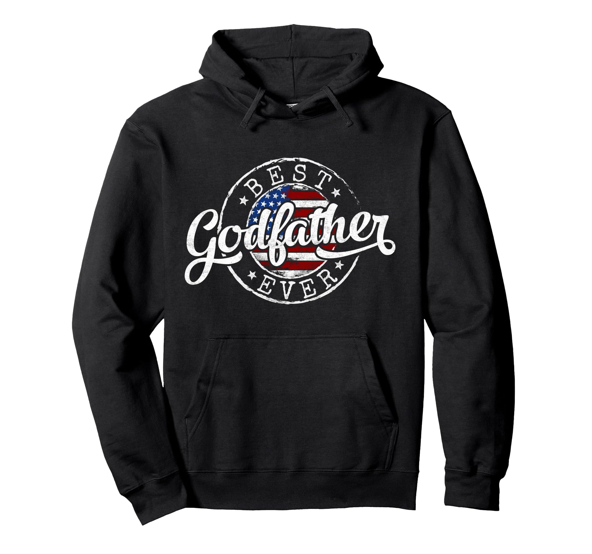 Best Godfather Ever Usa Flag Stamp Hoodie - Graphic Print for Adults - T-Shirt, Sweatshirt, Hoodie