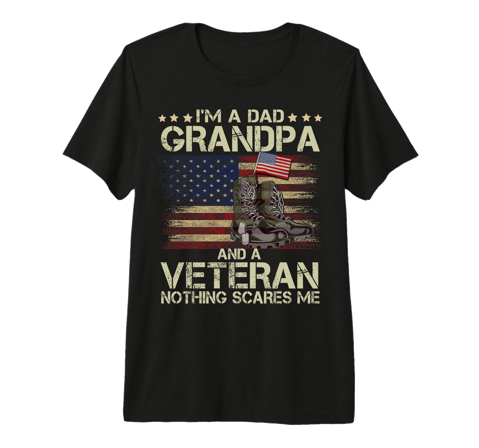 Mens Dad Grandpa And Veteran Nothing T-Shirt - Custom Art Print Men Women - T-Shirt, Sweatshirt, Hoodie