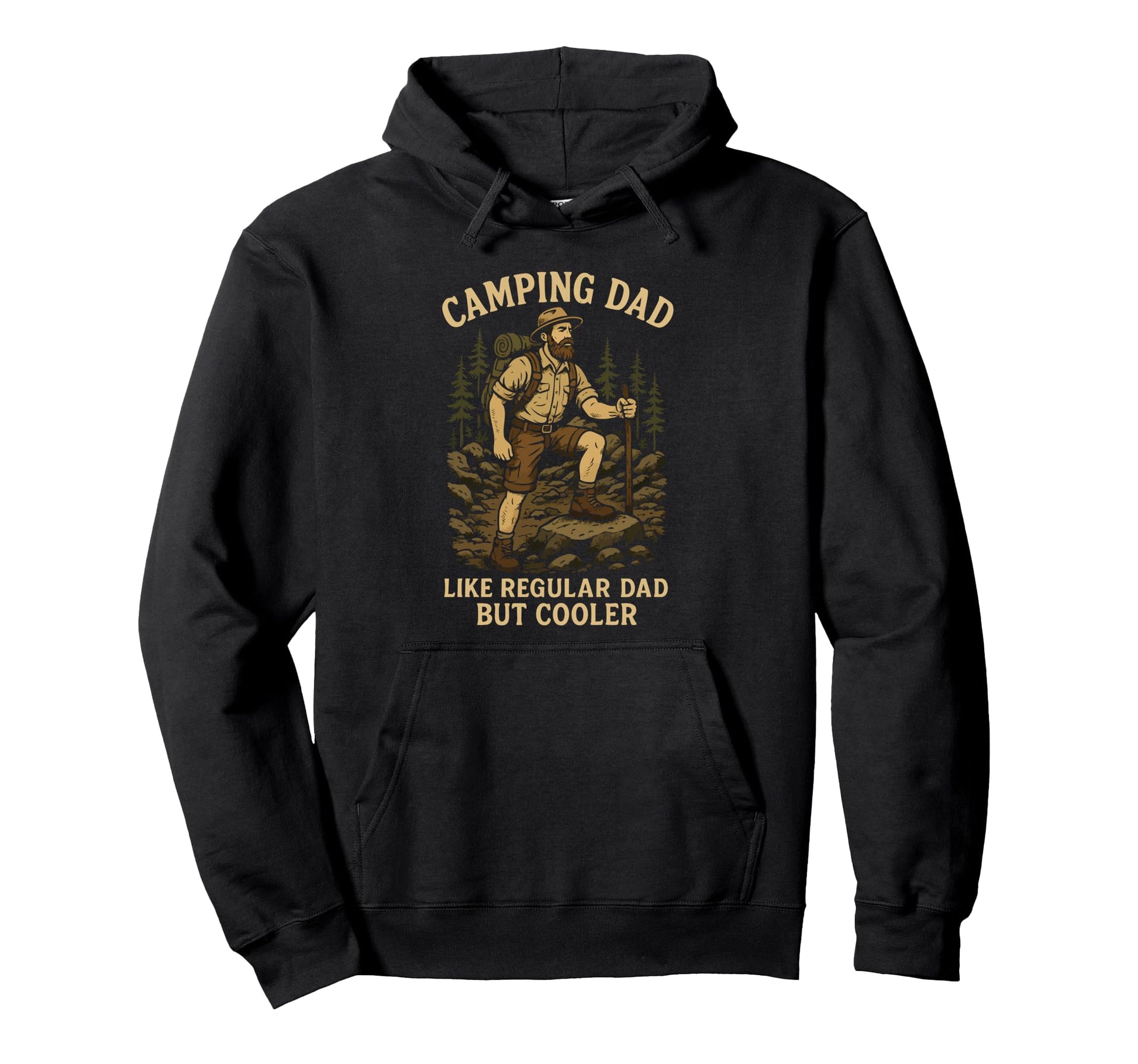 Camping Dad Like Regular Dad But Hoodie - Minimalist Print for Adults - T-Shirt, Sweatshirt, Hoodie