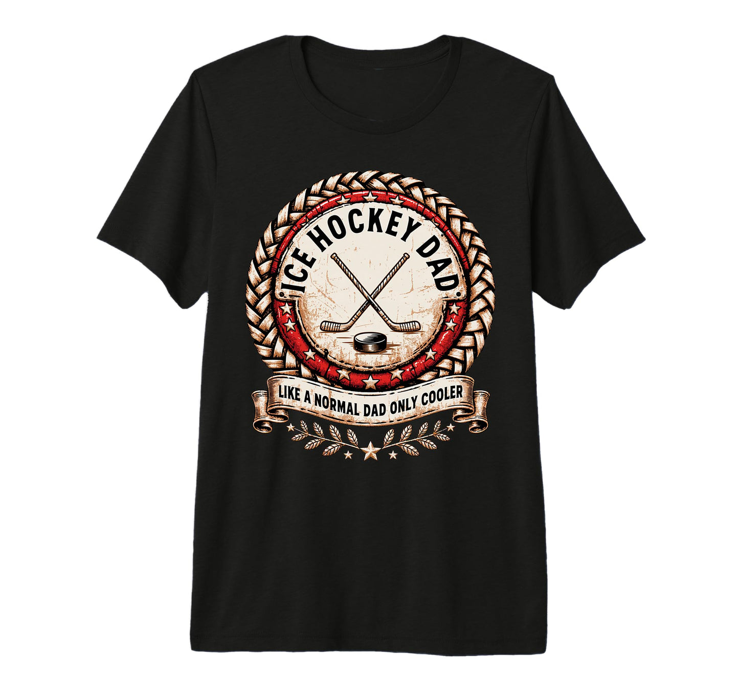 Mens Ice Hockey Dad Tri Blend T-Shirt - Custom Art Print Unisex - T-Shirt, Sweatshirt, Hoodie