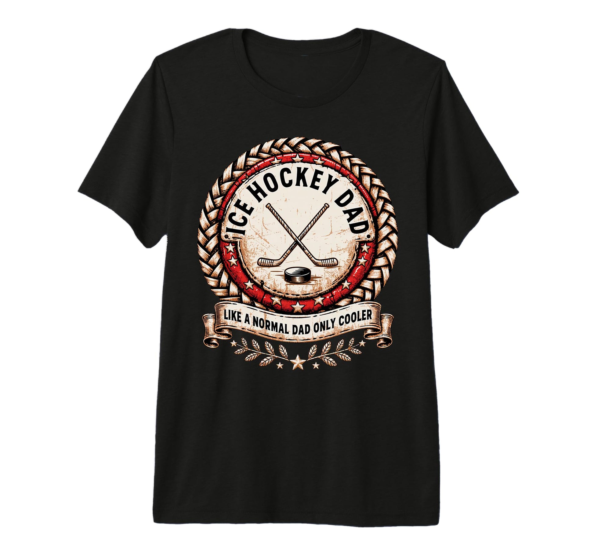 Mens Ice Hockey Dad Tri Blend T-Shirt - Custom Art Print Unisex - T-Shirt, Sweatshirt, Hoodie