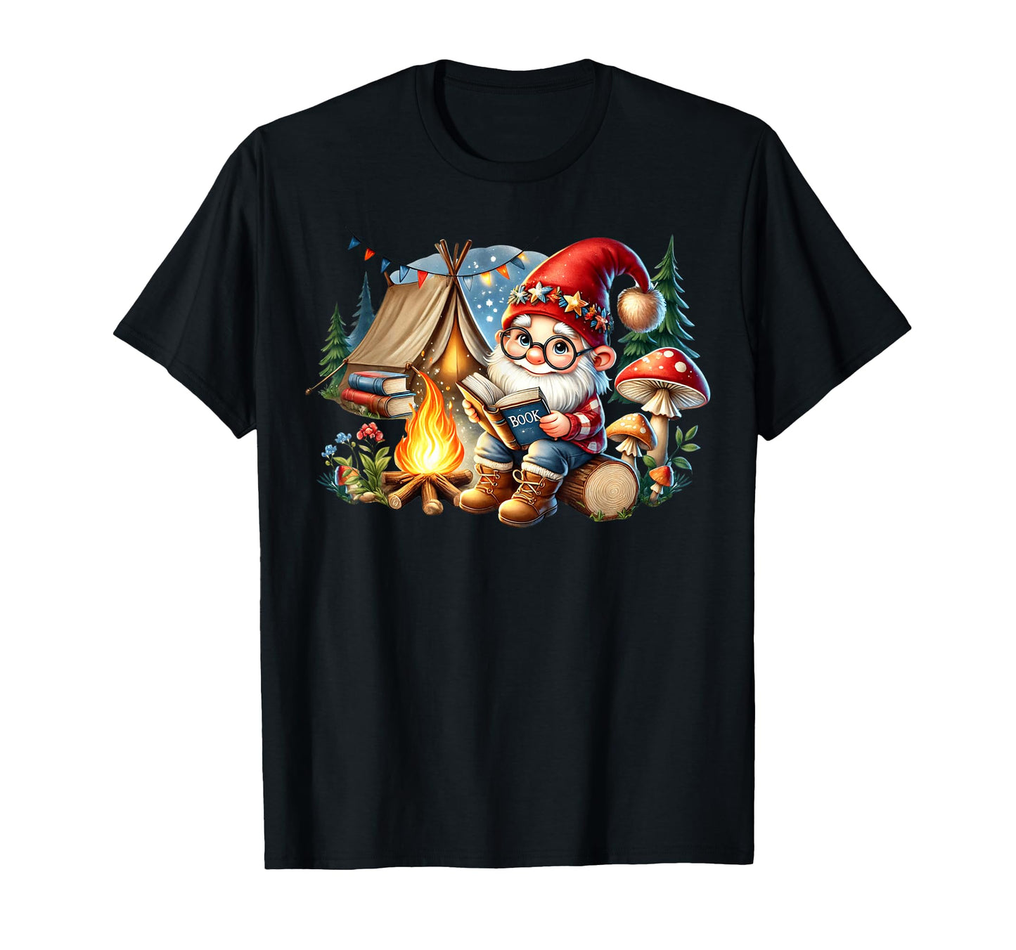 Book Reader Accessories Camper Dad Gnome T-Shirt - Minimalist Print Unisex - T-Shirt, Sweatshirt, Hoodie