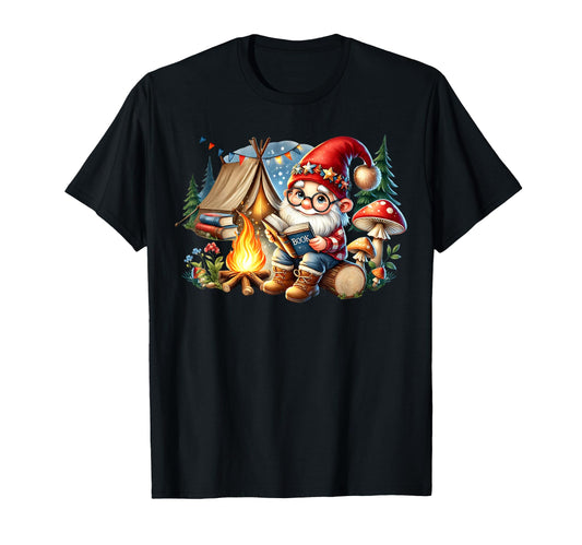 Book Reader Accessories Camper Dad Gnome T-Shirt - Minimalist Print Unisex - T-Shirt, Sweatshirt, Hoodie