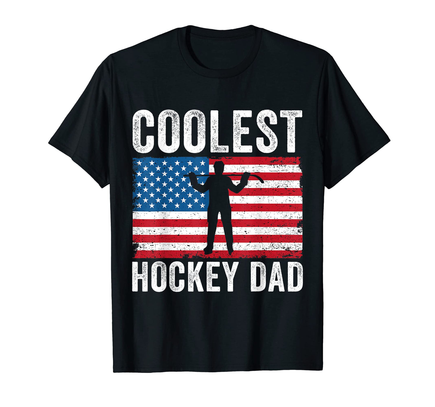 Hockey Dad American Flag Ice Hockey T-Shirt - Aesthetic Graphic Men Women - T-Shirt, Sweatshirt, Hoodie
