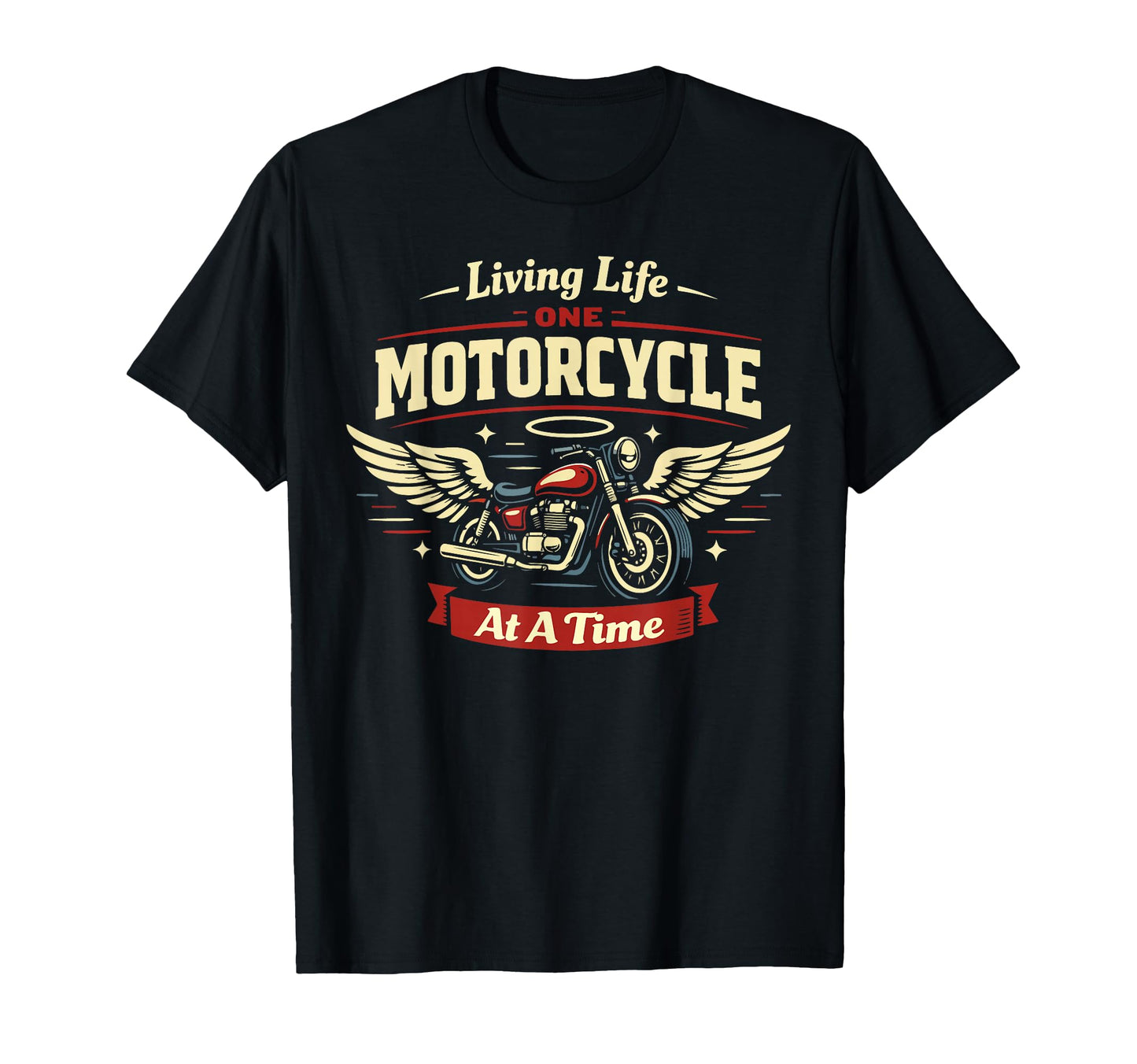 Motorcycle Biker Living Life One T-Shirt - Fun Novelty Design Men Women - T-Shirt, Sweatshirt, Hoodie