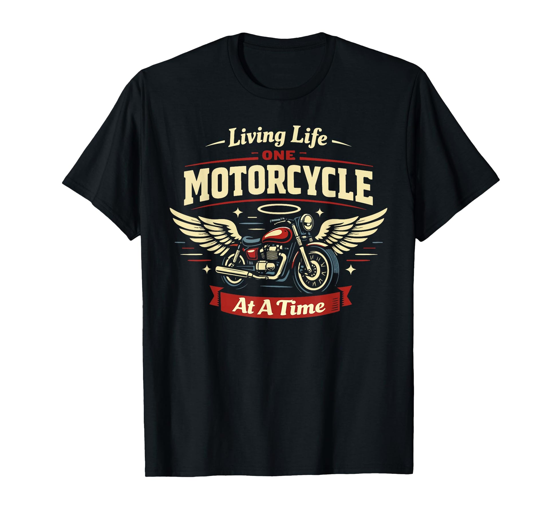 Motorcycle Biker Living Life One T-Shirt - Fun Novelty Design Men Women - T-Shirt, Sweatshirt, Hoodie