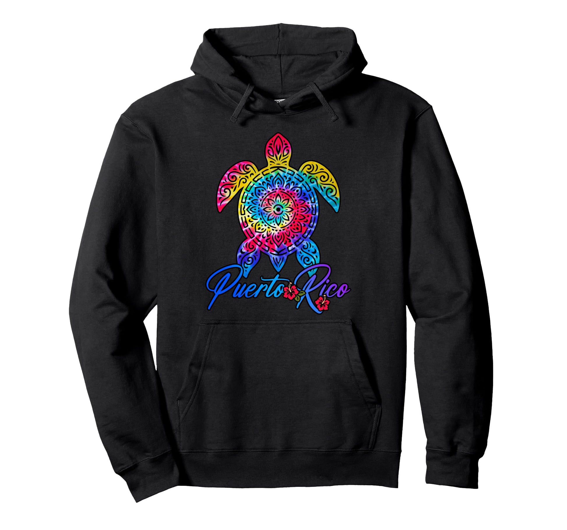 Puerto Rico Tie Dye Sea Turtle Hoodie - Aesthetic Graphic Men Women - T-Shirt, Sweatshirt, Hoodie