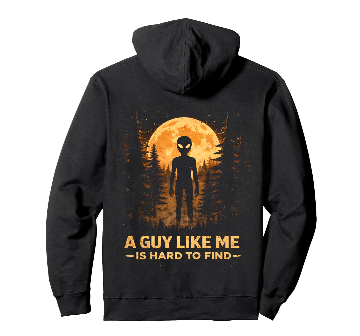 Funny Alien Sunset Forest Sci Fi Hoodie - Minimalist Print Men Women - T-Shirt, Sweatshirt, Hoodie