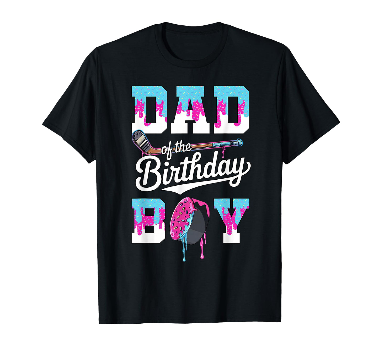 Mens Dad Birthday Hockey Ice Cream T-Shirt - Custom Art Print for Adults - T-Shirt, Sweatshirt, Hoodie