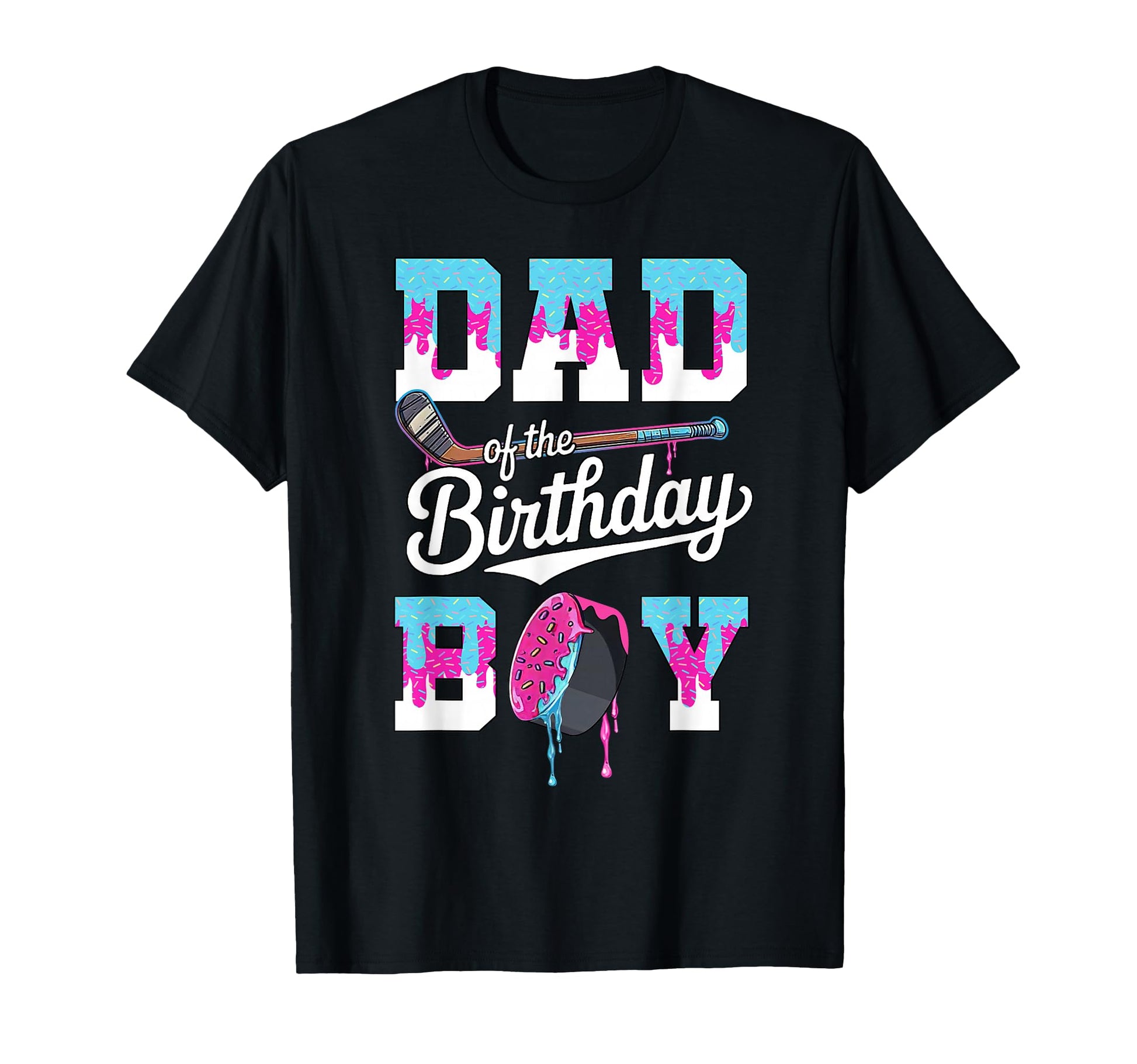 Mens Dad Birthday Hockey Ice Cream T-Shirt - Custom Art Print for Adults - T-Shirt, Sweatshirt, Hoodie