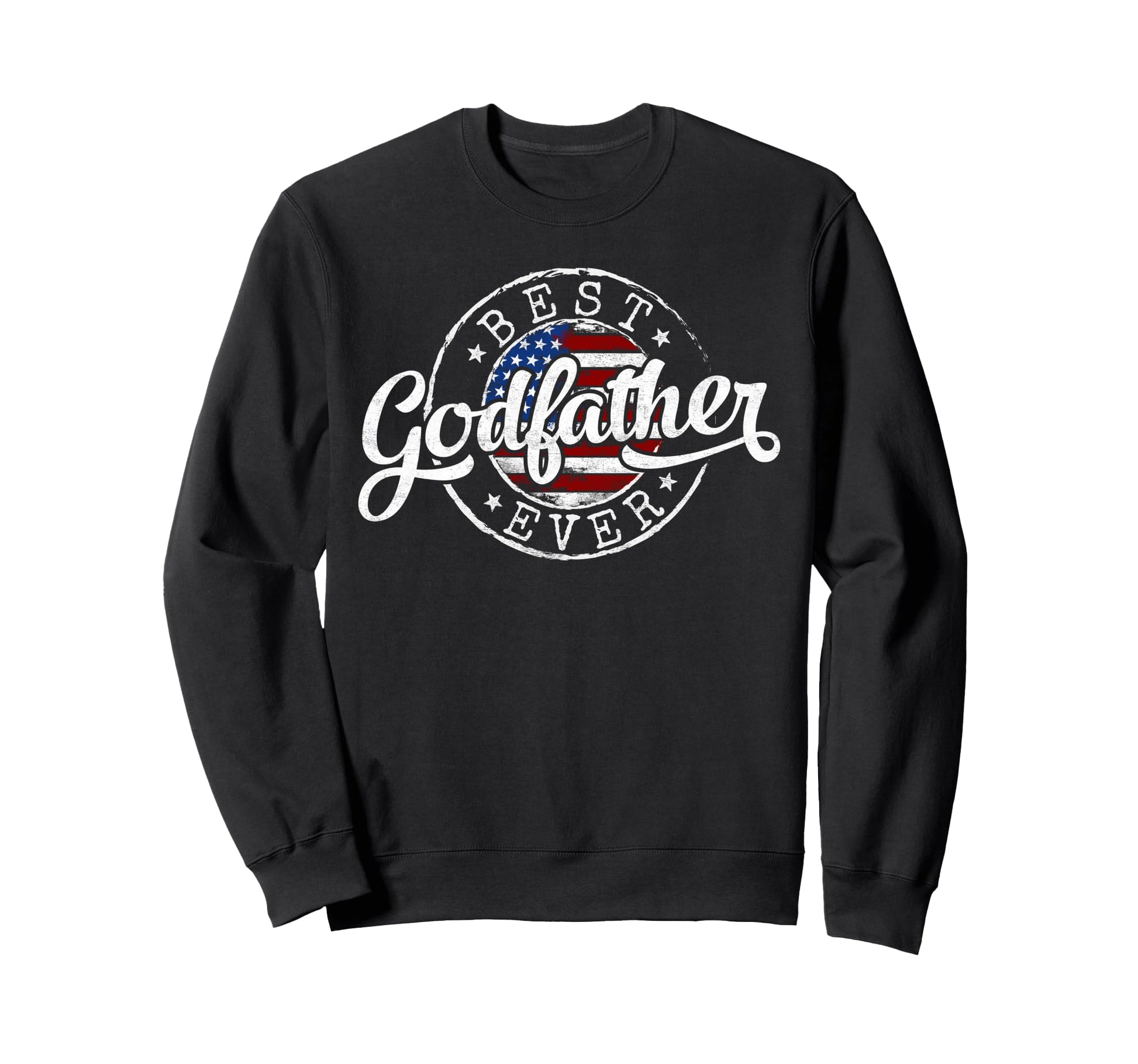 Best Godfather Ever Usa Flag Stamp Sweatshirt - Graphic Print for Adults - T-Shirt, Sweatshirt, Hoodie