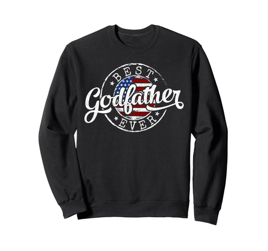 Best Godfather Ever Usa Flag Stamp Sweatshirt - Graphic Print for Adults - T-Shirt, Sweatshirt, Hoodie