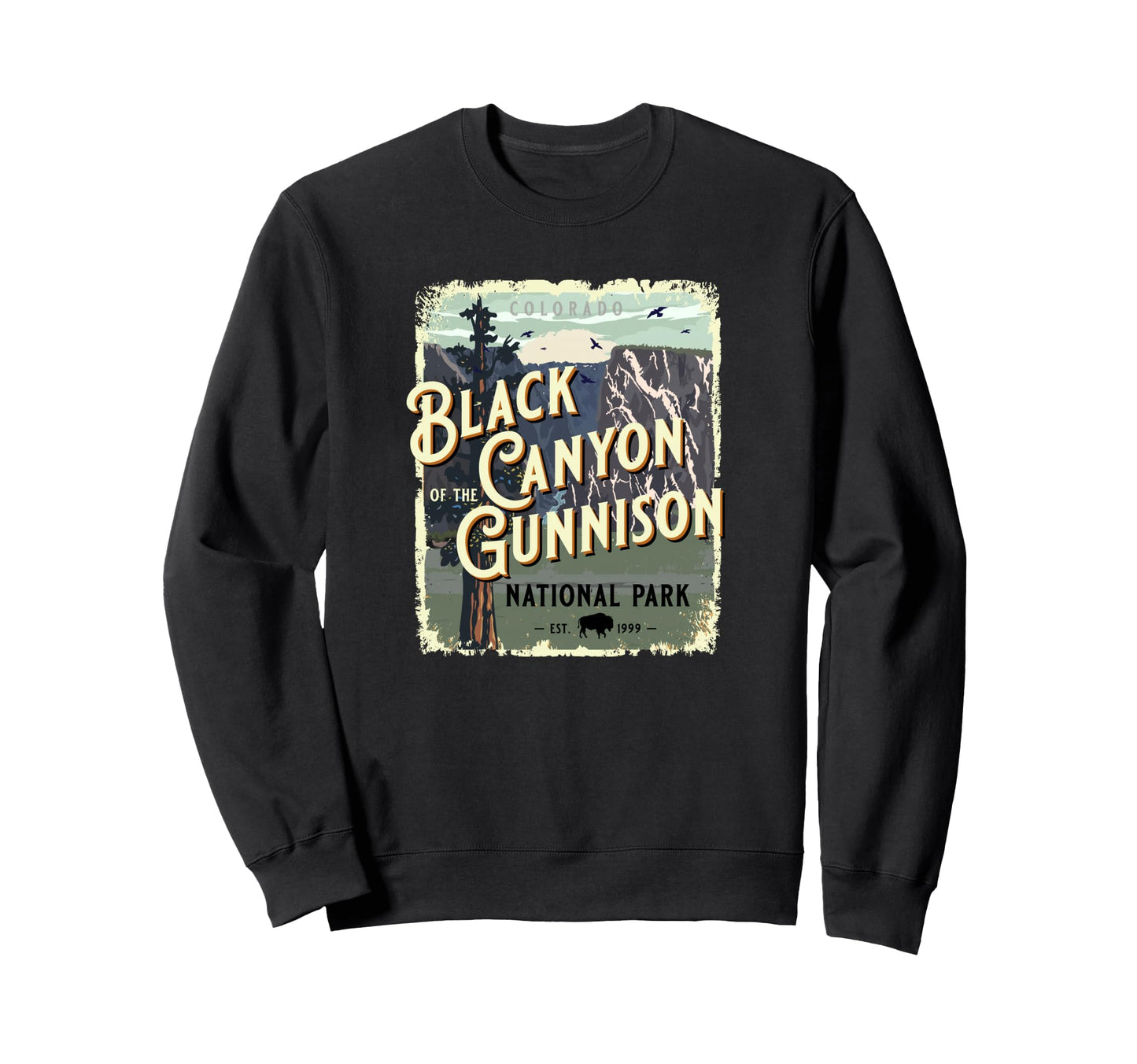 Black Canyon Gunnison National Park Sweatshirt - Trendy Graphic for Adults - T-Shirt, Sweatshirt, Hoodie
