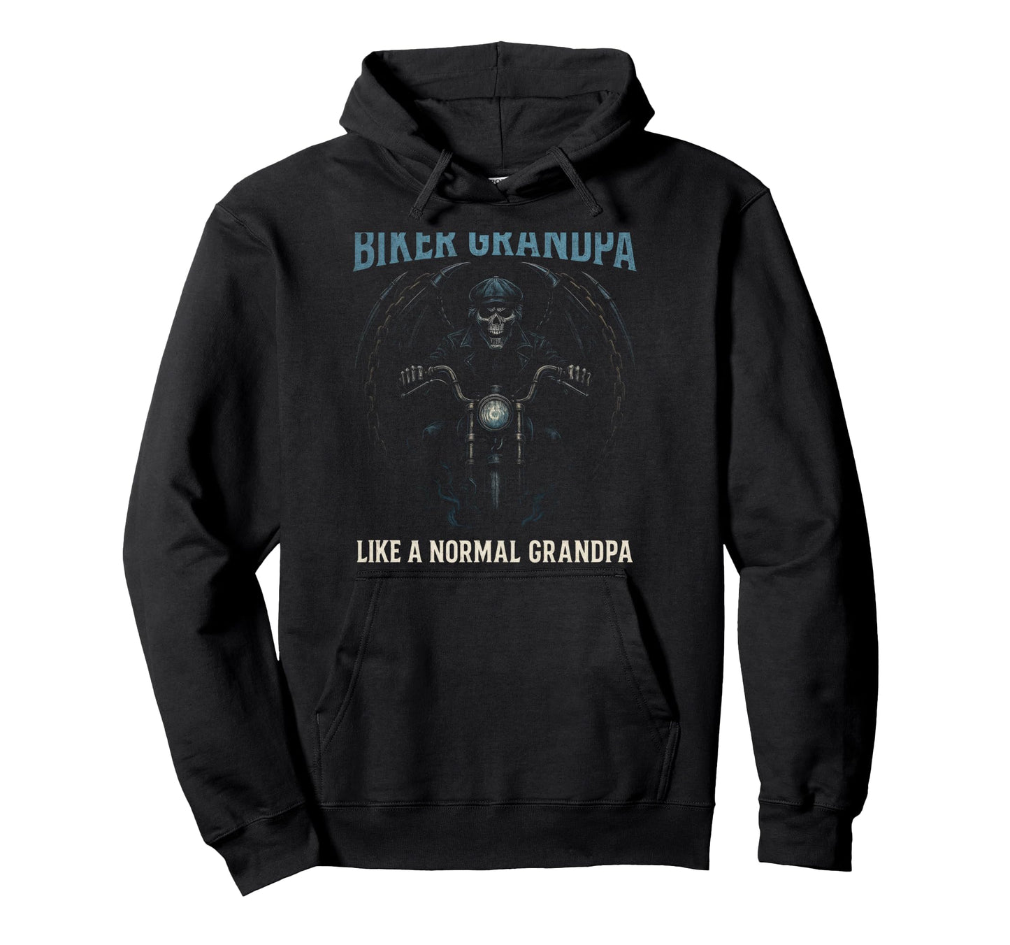 Im Biker Grandpa Motorcycle Skull Wings Hoodie - Custom Art Print Unisex - T-Shirt, Sweatshirt, Hoodie