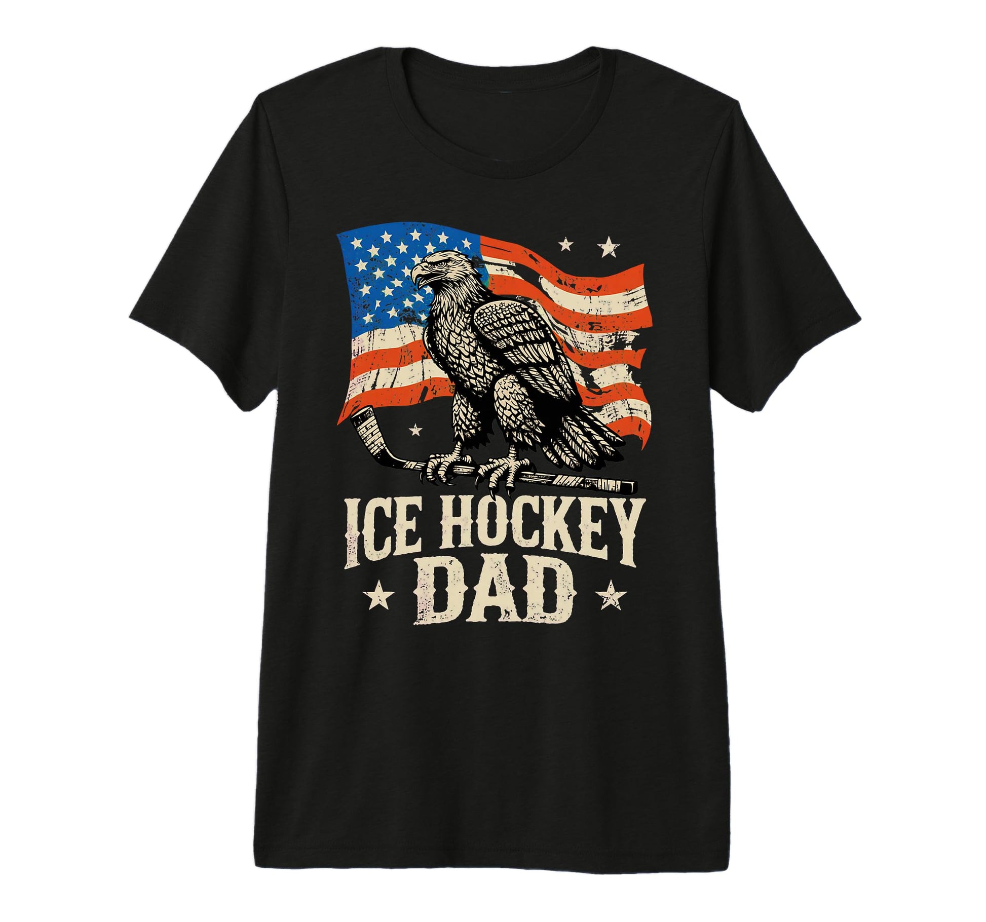 Mens Ice Hockey American Flag Ice T-Shirt - Unique Graphic for Adults - T-Shirt, Sweatshirt, Hoodie