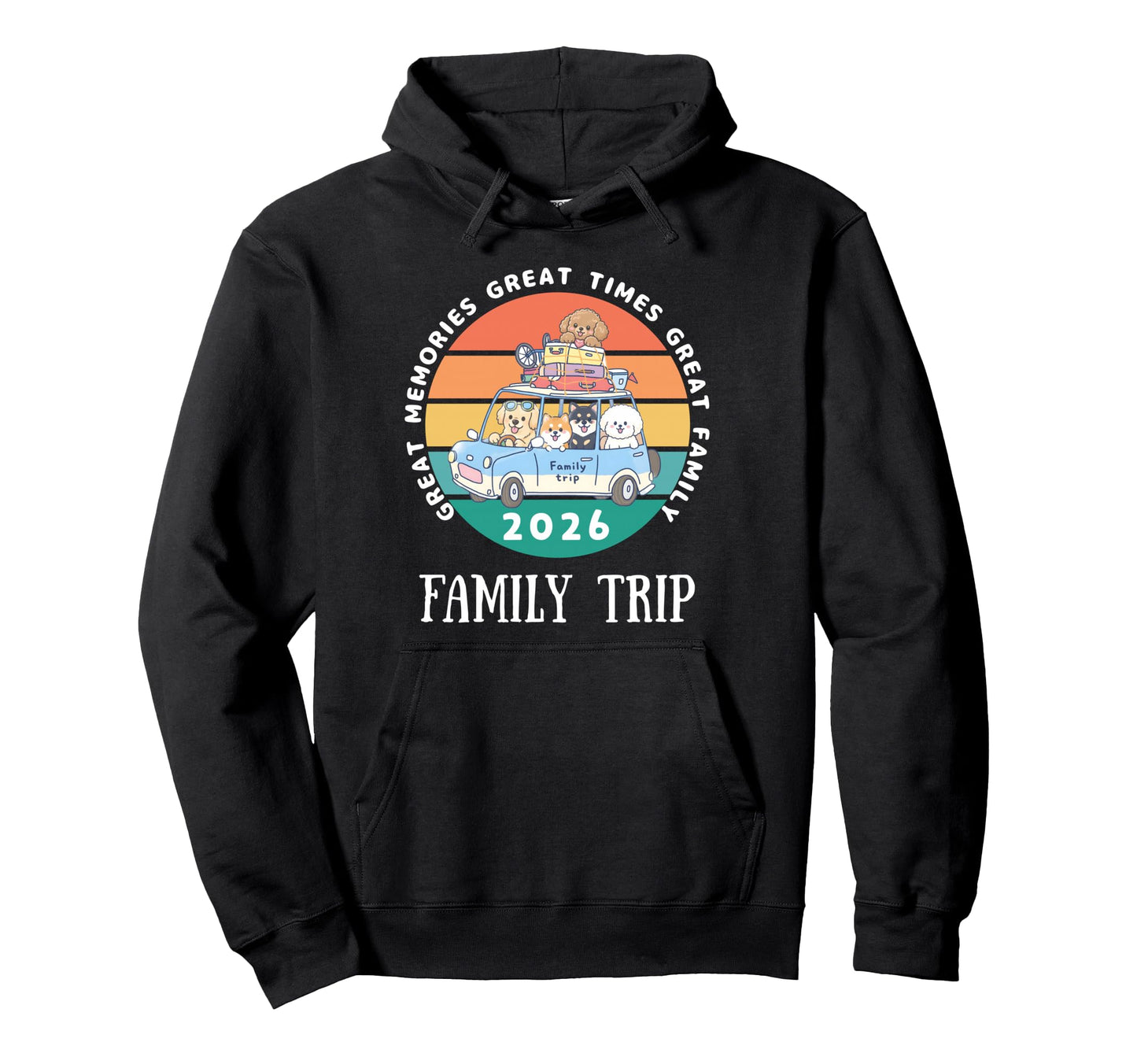 Family Trip 2026 Puppy Funny Matching Hoodie - Unique Graphic for Adults - T-Shirt, Sweatshirt, Hoodie