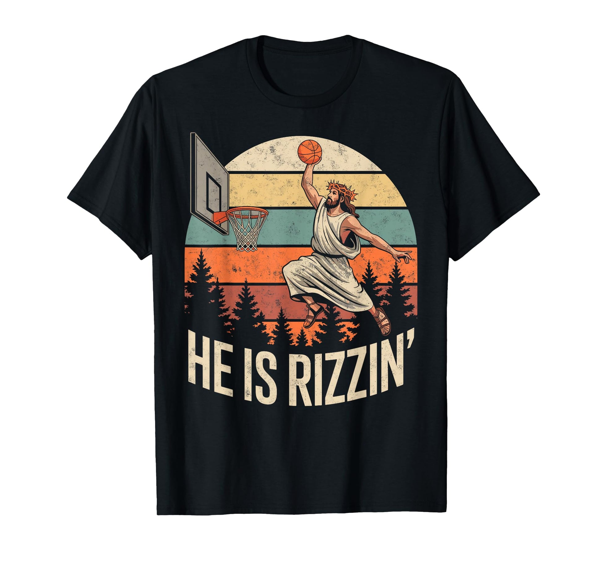 He Is Rizzin Jesus Christ Basketball T-Shirt - Custom Art Print Men Women - T-Shirt, Sweatshirt, Hoodie