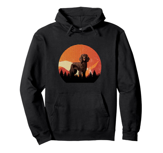 Boykin Dog Sunset Distressed Hiking Gift Hoodie - Graphic Print for Adults - T-Shirt, Sweatshirt, Hoodie