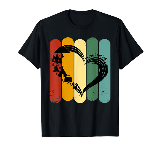 Camping Heart Hiking Forest Mountain Trees T-Shirt - Trendy Graphic Unisex - T-Shirt, Sweatshirt, Hoodie