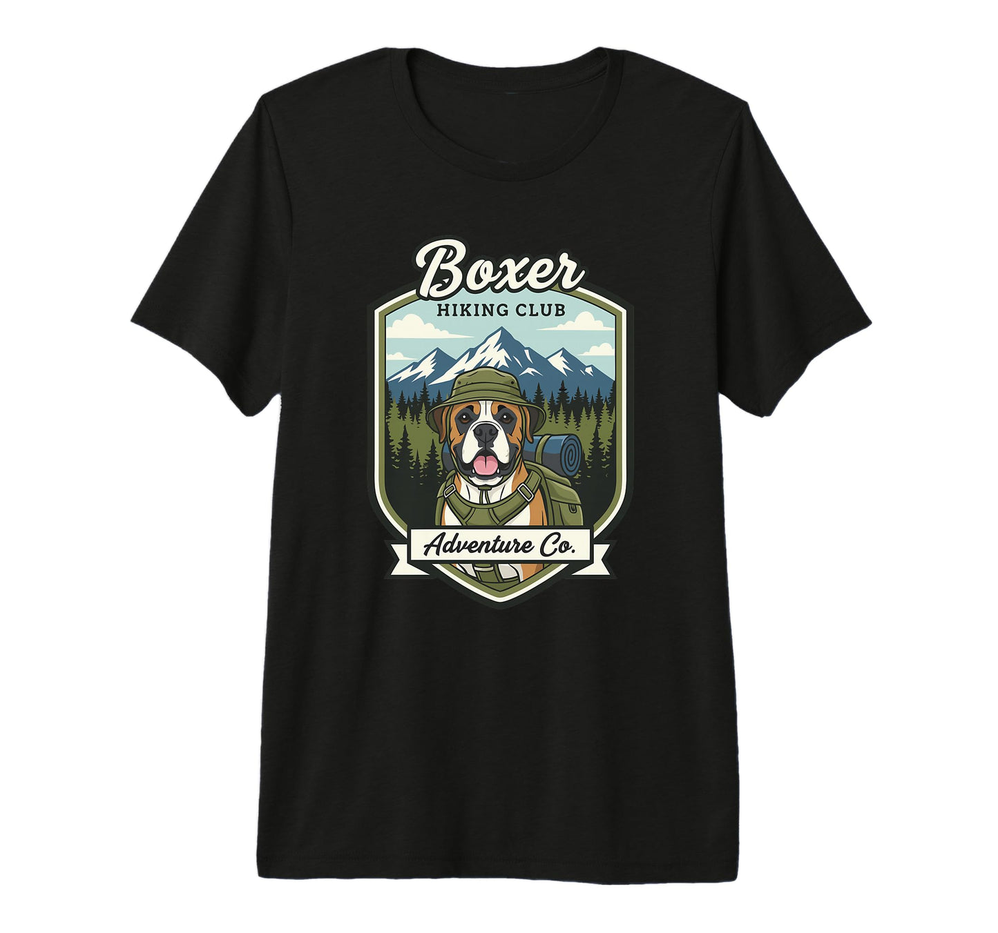 Boxer Hiking Club Mountain T-Shirt - Casual Everyday Wear for Adults - T-Shirt, Sweatshirt, Hoodie