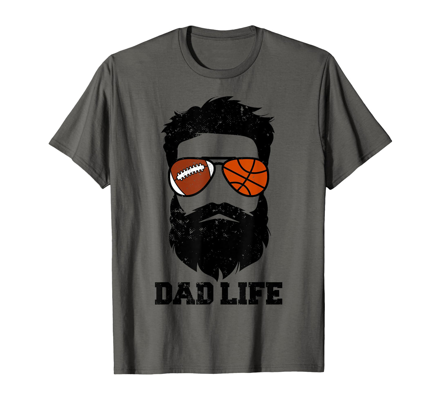 Football Basketball Dad Messy Hair T-Shirt - Trendy Graphic for Adults - T-Shirt, Sweatshirt, Hoodie