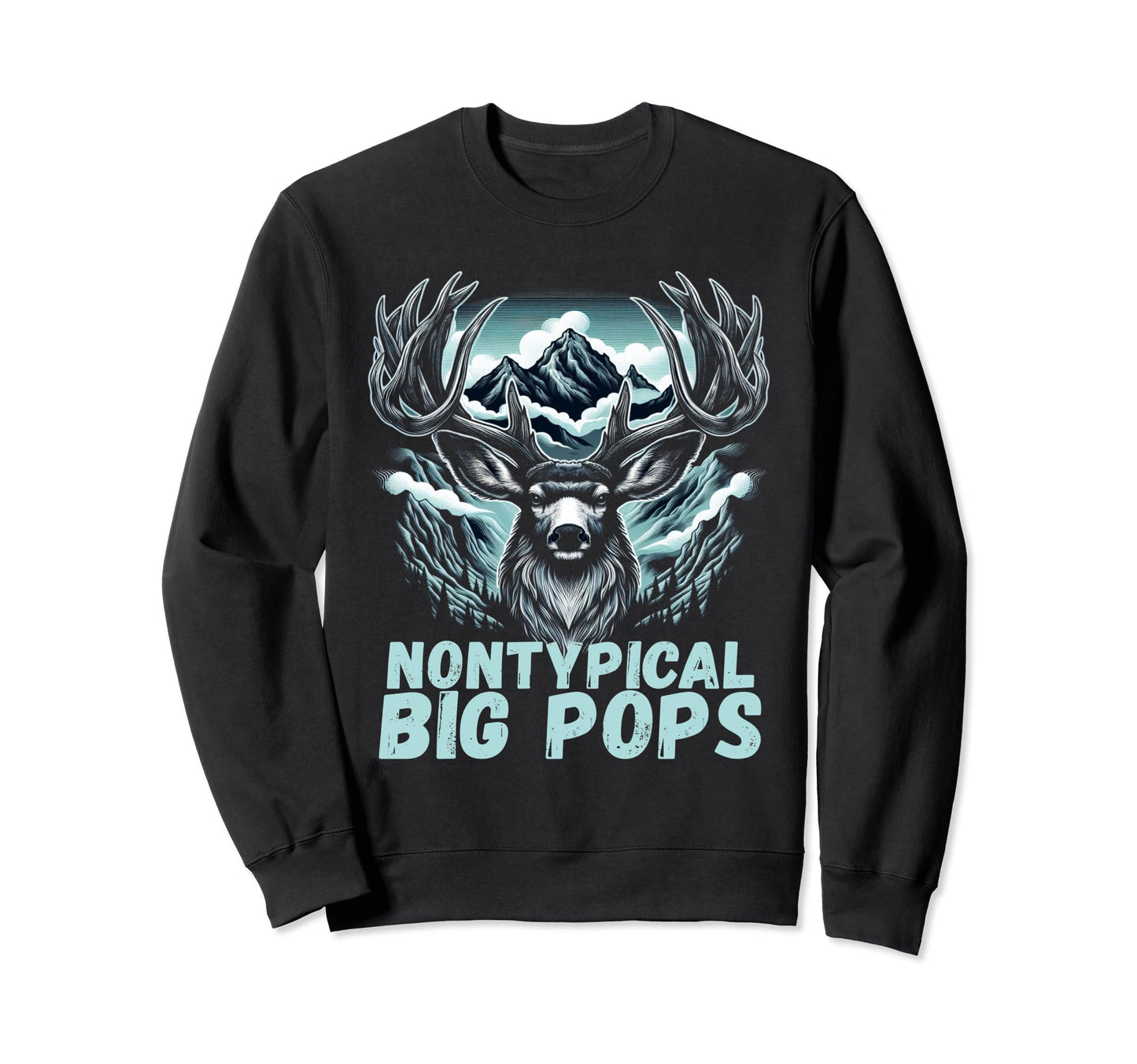 Fathers Day Mens Mule Deer Hunting Sweatshirt - Trendy Graphic for Adults - T-Shirt, Sweatshirt, Hoodie