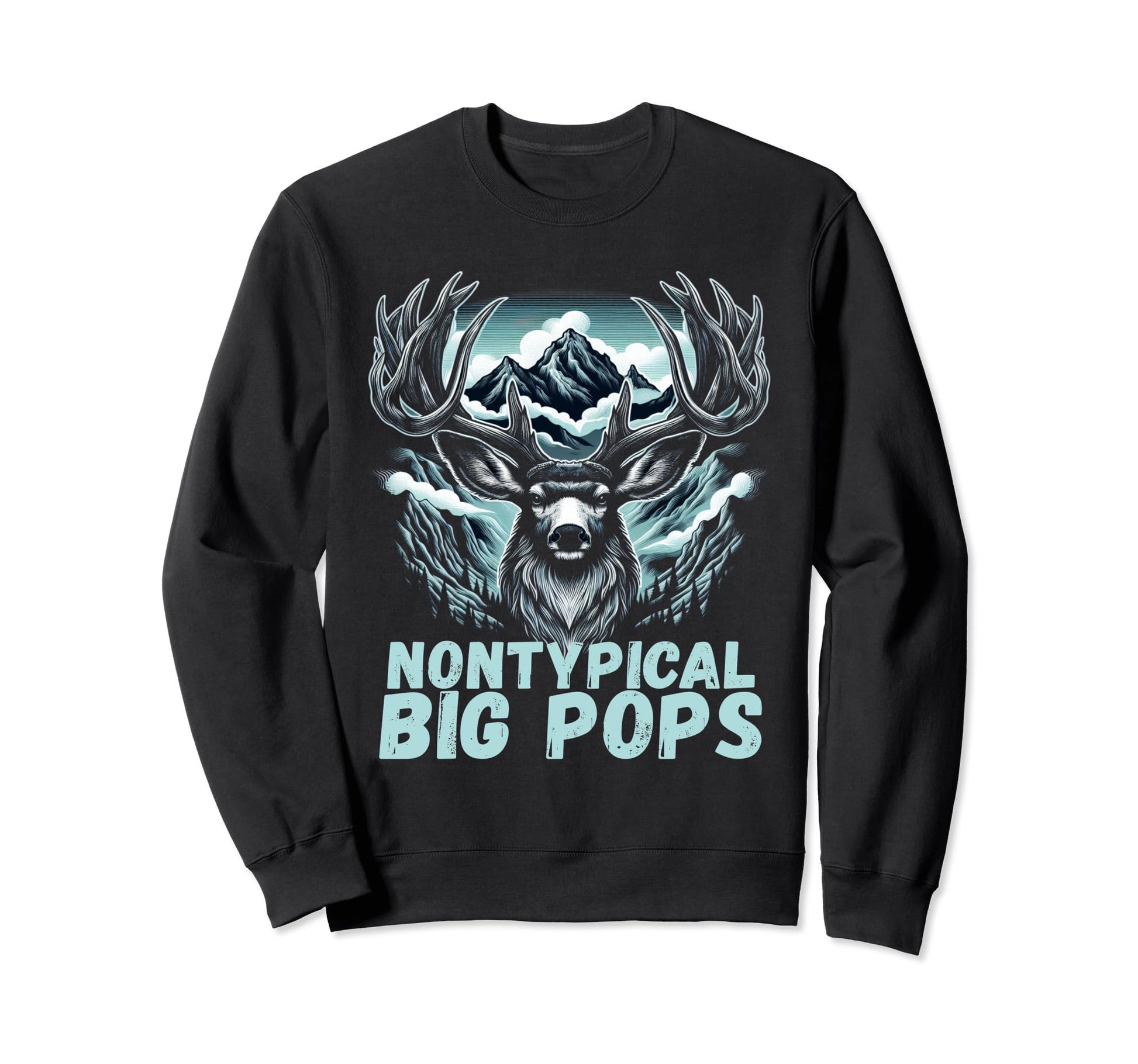 Fathers Day Mens Mule Deer Hunting Sweatshirt - Trendy Graphic for Adults - T-Shirt, Sweatshirt, Hoodie