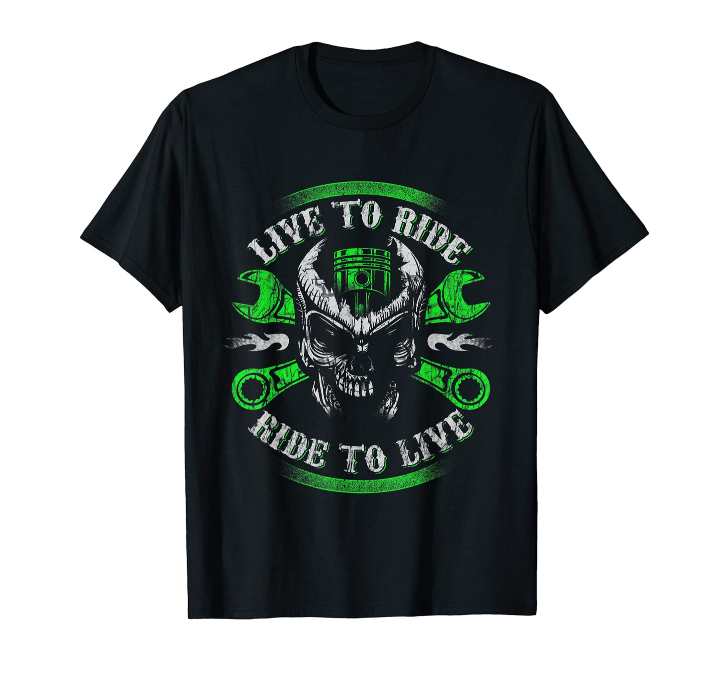 Motorcycle Mechanic Skull Biker Live To T-Shirt - Novelty Apparel Unisex - T-Shirt, Sweatshirt, Hoodie