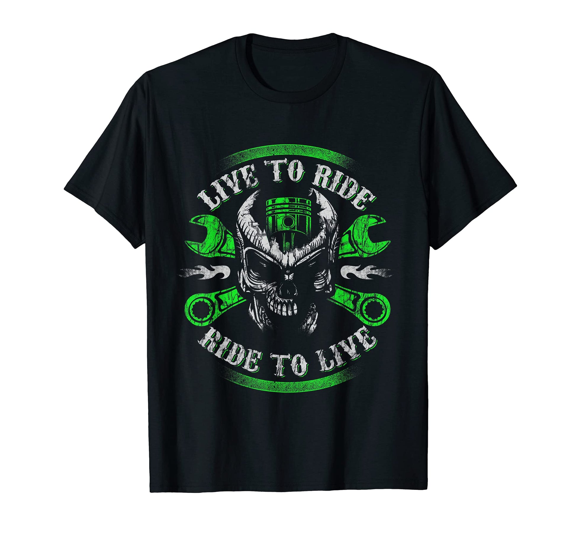 Motorcycle Mechanic Skull Biker Live To T-Shirt - Novelty Apparel Unisex - T-Shirt, Sweatshirt, Hoodie