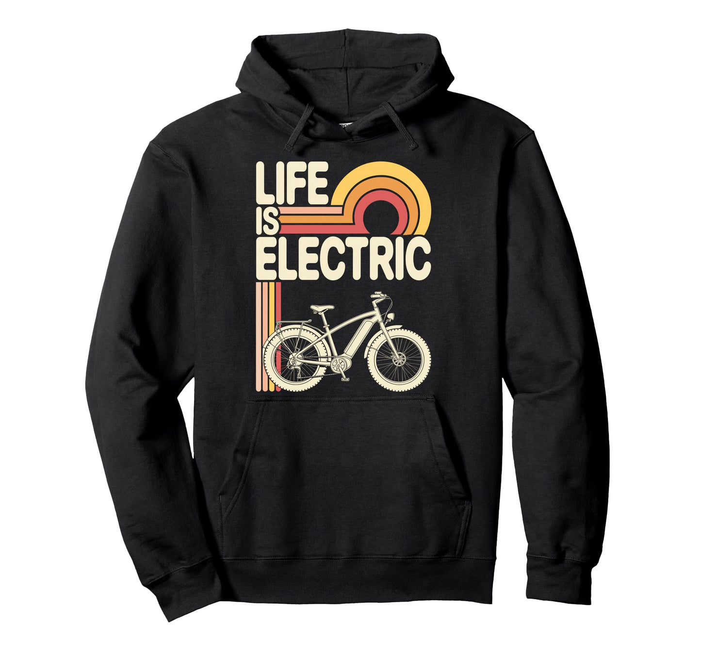Funny Electric Mountain Bike Ebike Hoodie - Minimalist Print Unisex - T-Shirt, Sweatshirt, Hoodie