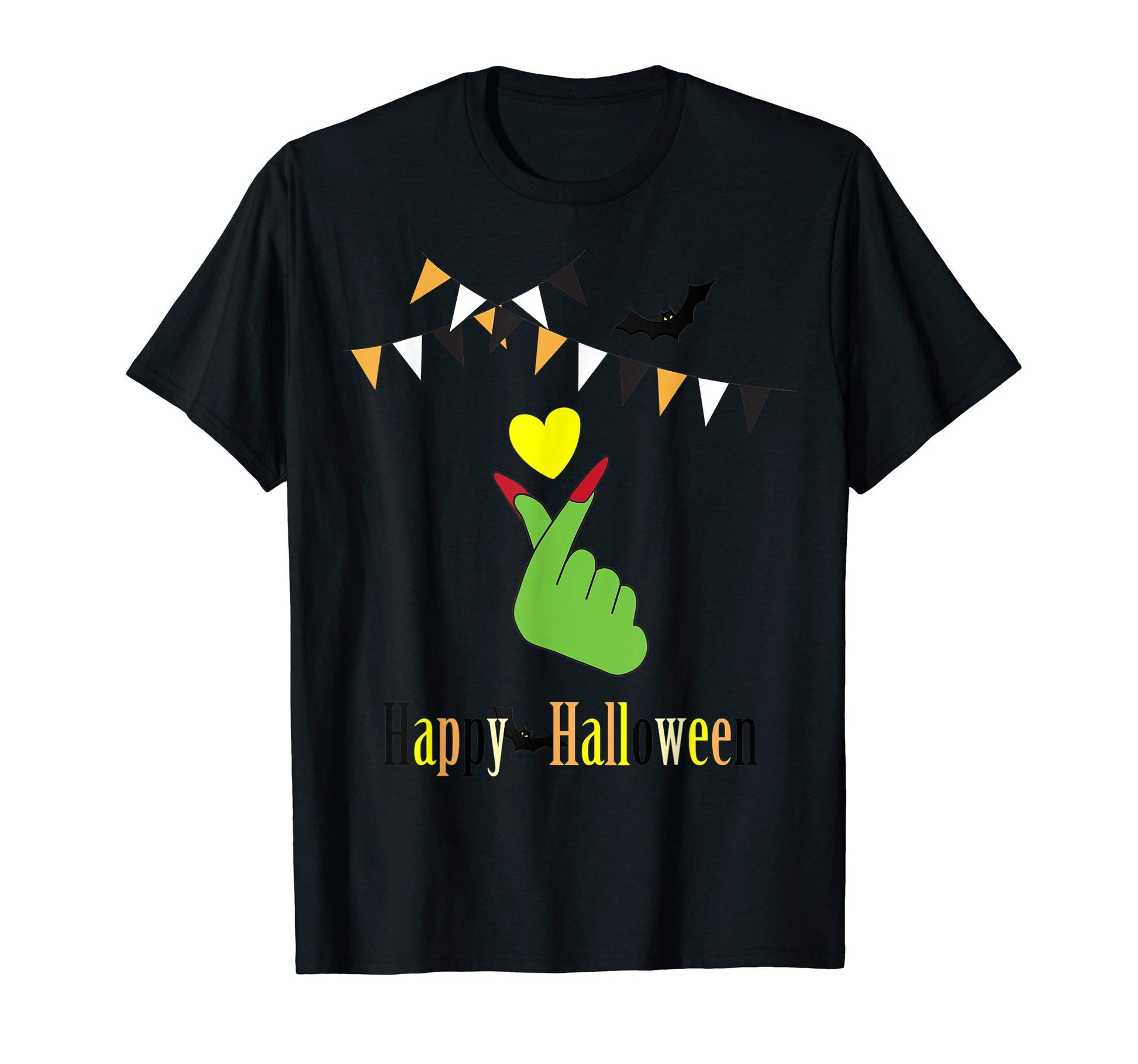 Happy Halloween Korean Love Sign K Pop T-Shirt - Custom Art Print Unisex - T-Shirt, Sweatshirt, Hoodie