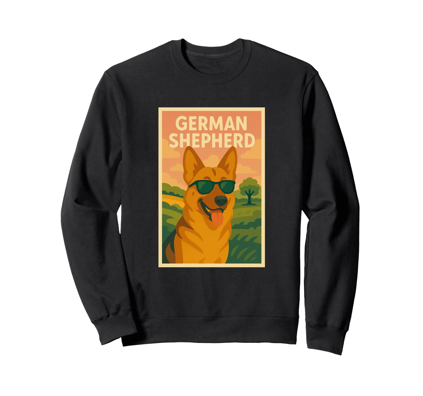 German Shepherd Art Minimalist Sweatshirt - Fun Novelty Design for Adults - T-Shirt, Sweatshirt, Hoodie