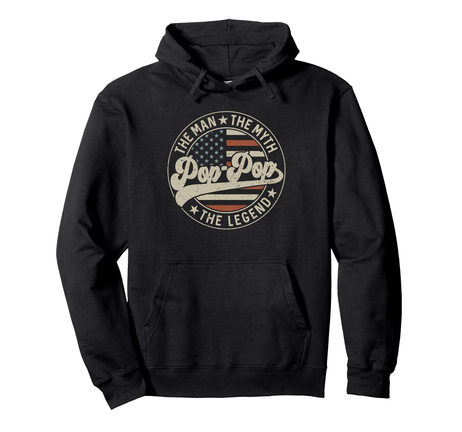 Pop Pop Myth Legend Us Flag Fathers Hoodie - Streetwear Style for Adults - T-Shirt, Sweatshirt, Hoodie