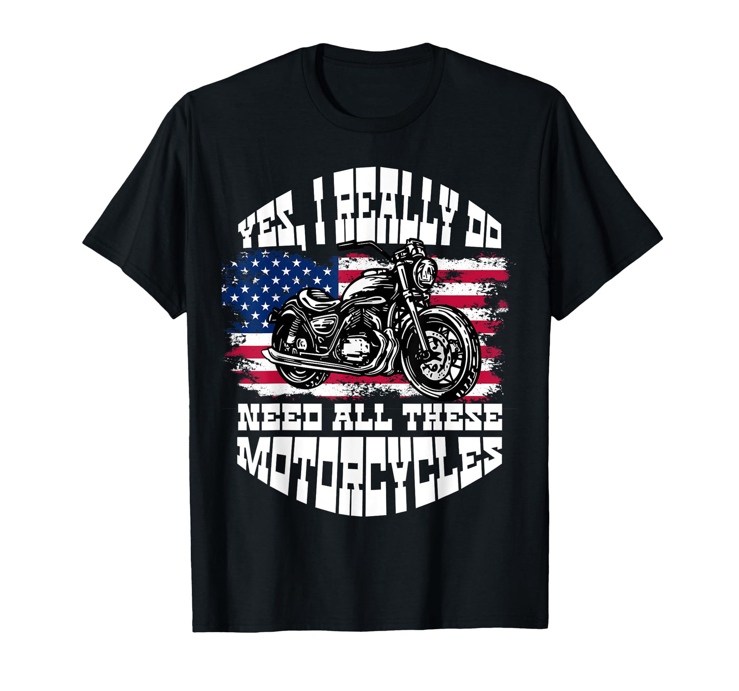 Biker Dad American Us Flag T-Shirt - Casual Everyday Wear Men Women - T-Shirt, Sweatshirt, Hoodie