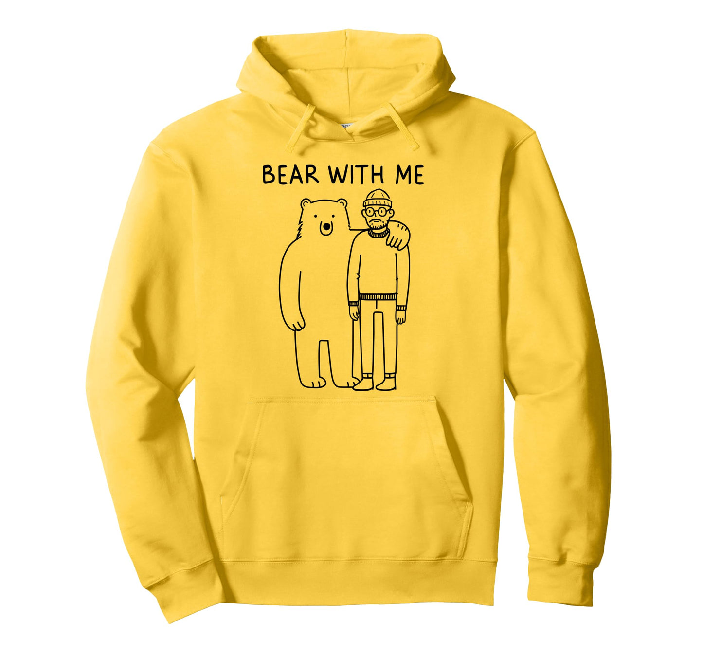 Bear Me Funny Minimalist Animal Pun Hoodie - Fun Novelty Design Unisex - T-Shirt, Sweatshirt, Hoodie