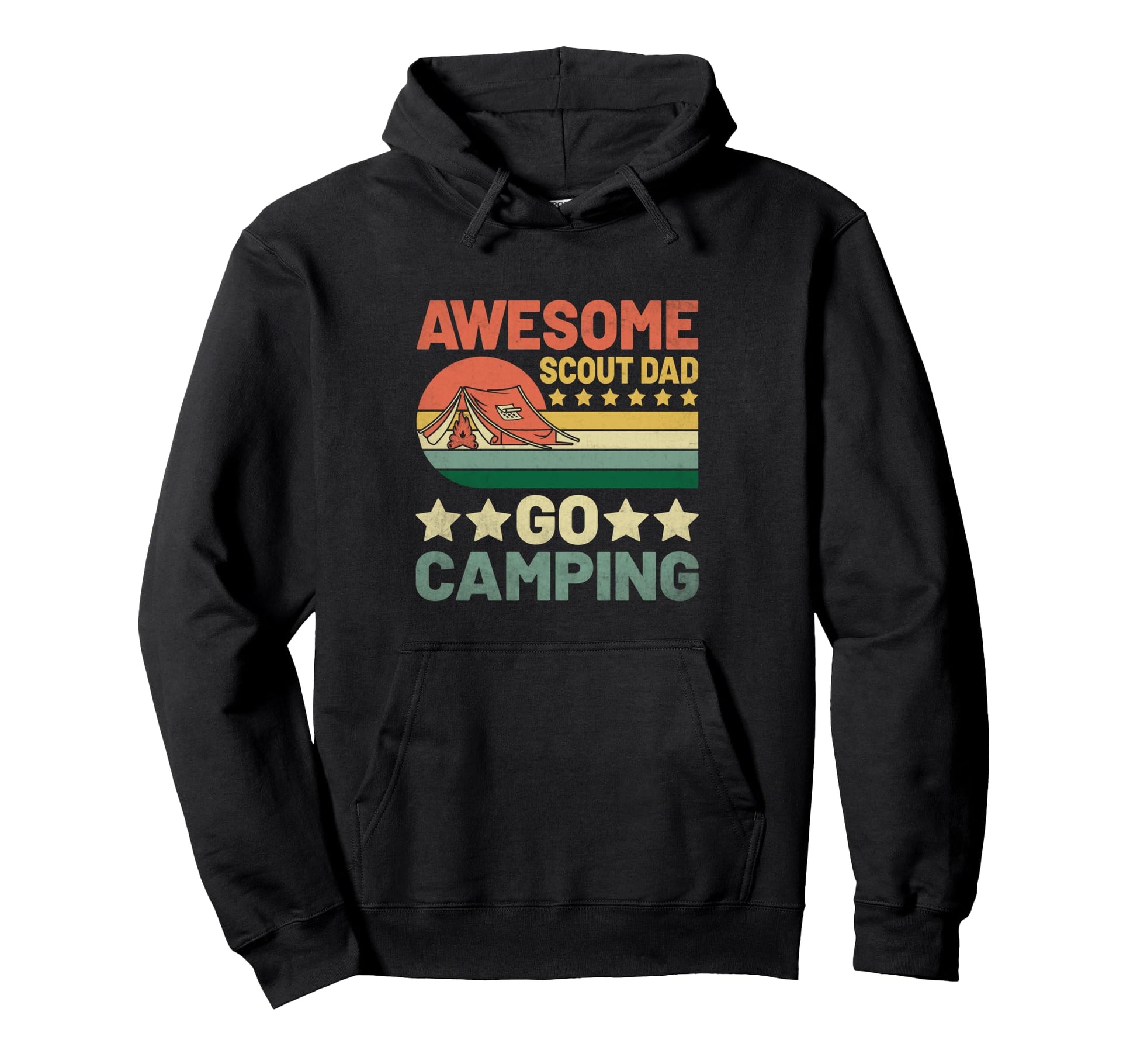 Awesome Scout Dad Go Camping Hoodie - Aesthetic Graphic for Adults - T-Shirt, Sweatshirt, Hoodie