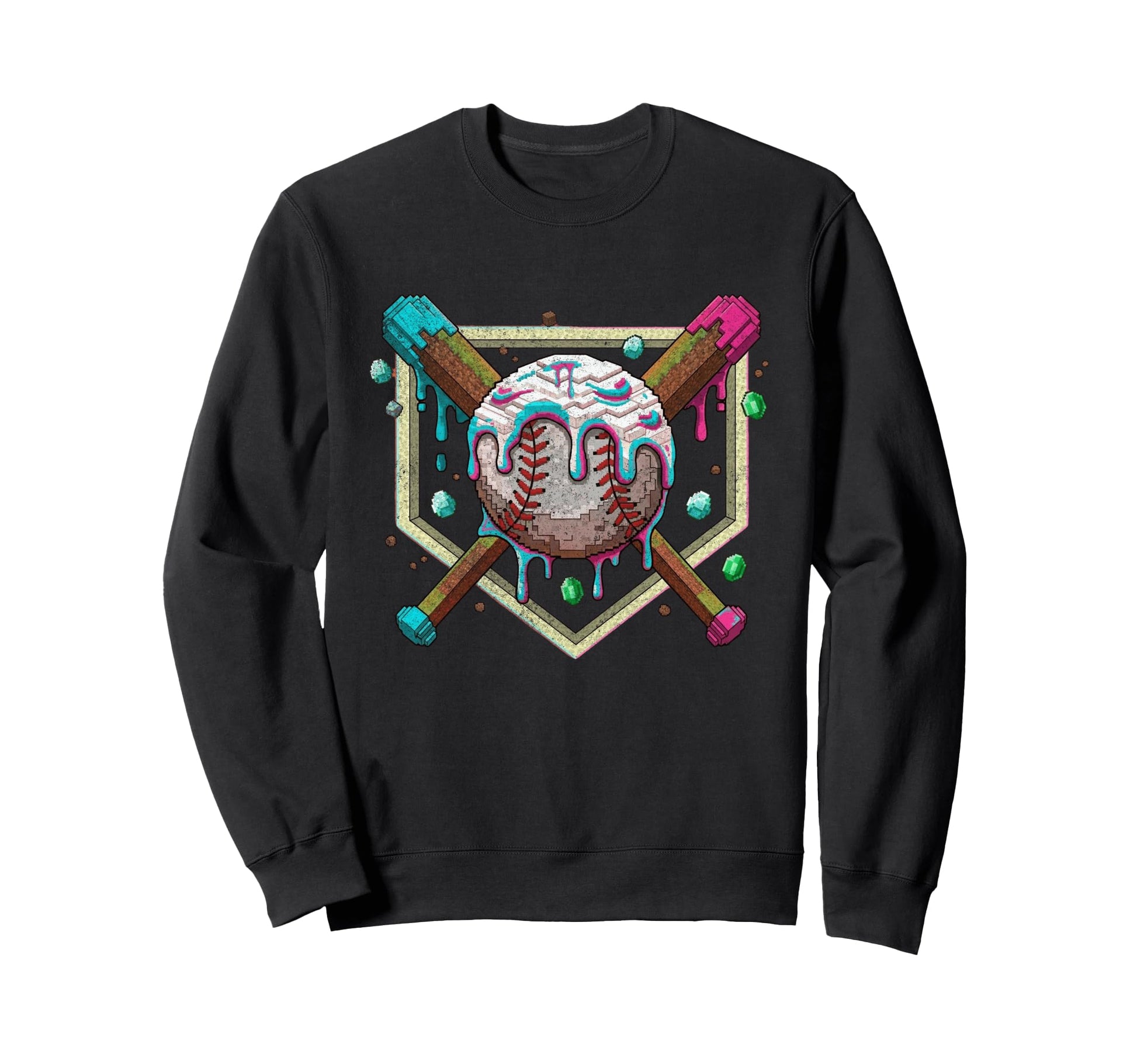Ice Cream Drip Baseball Gamer Gifts T-Shirt - Trendy Graphic Men Women - T-Shirt, Sweatshirt, Hoodie