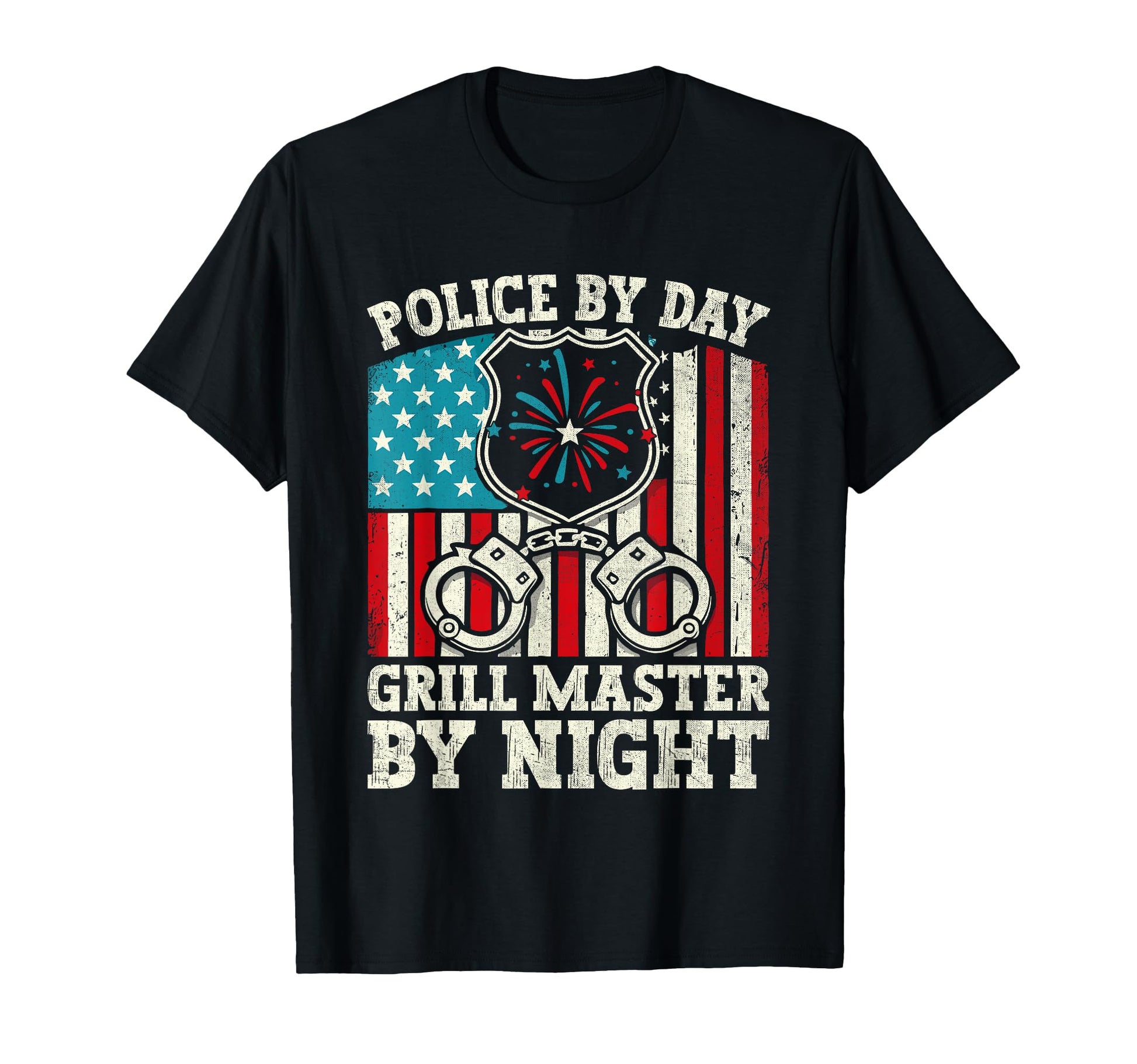 Funny Police Dad 4Th July American Flag T-Shirt - Trendy Graphic Men Women - T-Shirt, Sweatshirt, Hoodie
