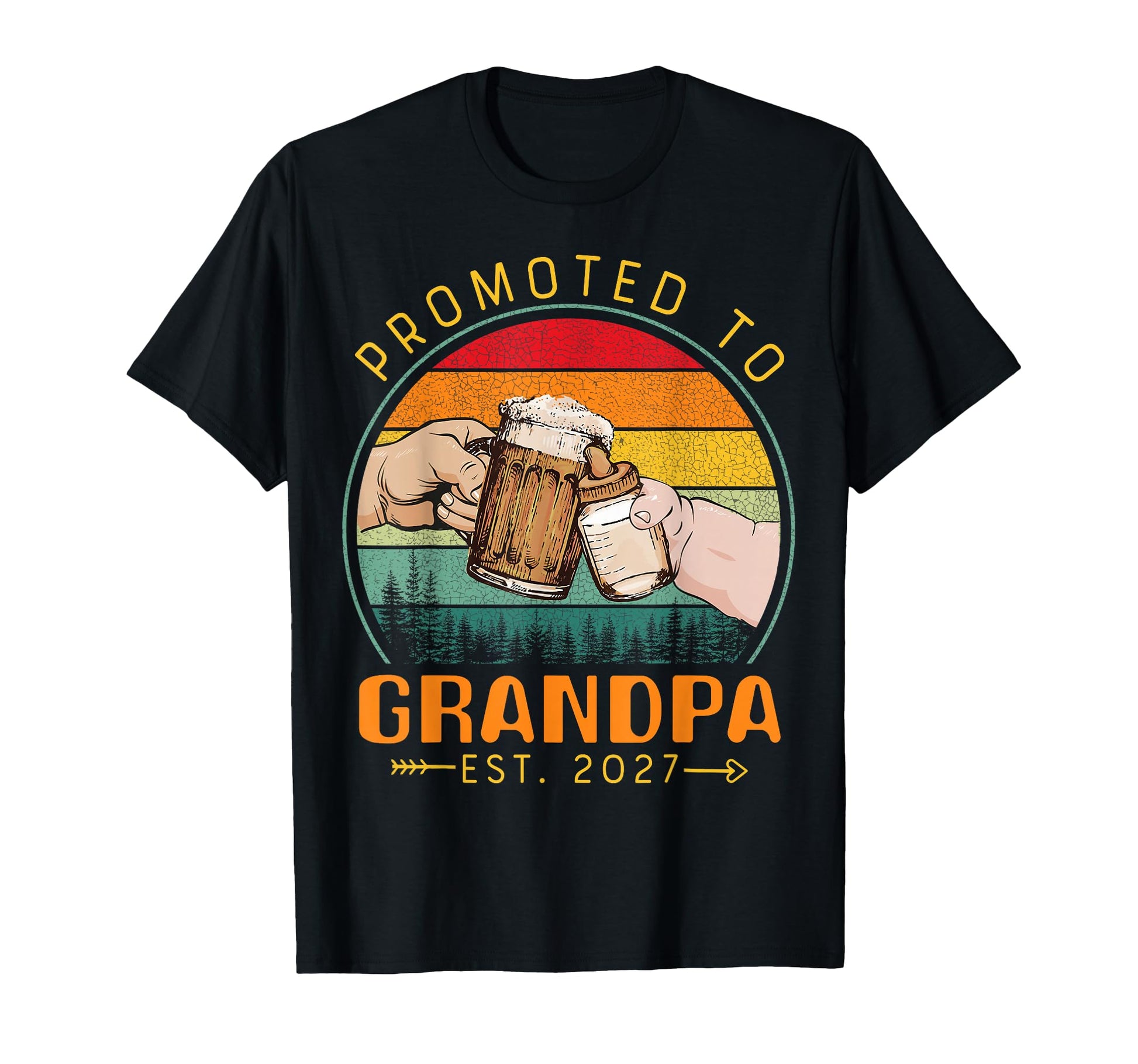 Promoted To Grandpa Est 2027 New Dad T-Shirt - Minimalist Print for Adults - T-Shirt, Sweatshirt, Hoodie