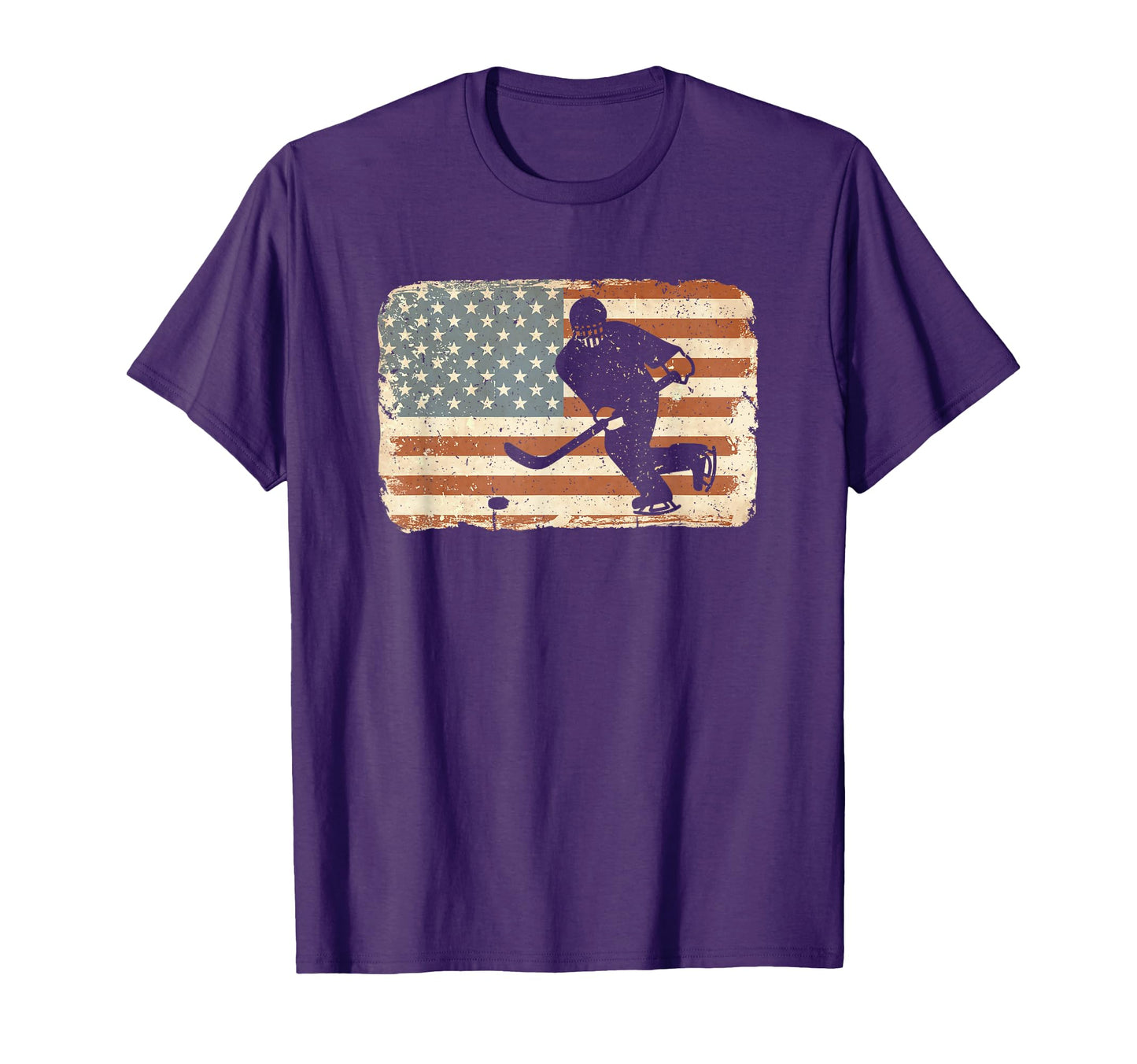 Ice Hockey American Flag Usa July T-Shirt - Aesthetic Graphic for Adults - T-Shirt, Sweatshirt, Hoodie