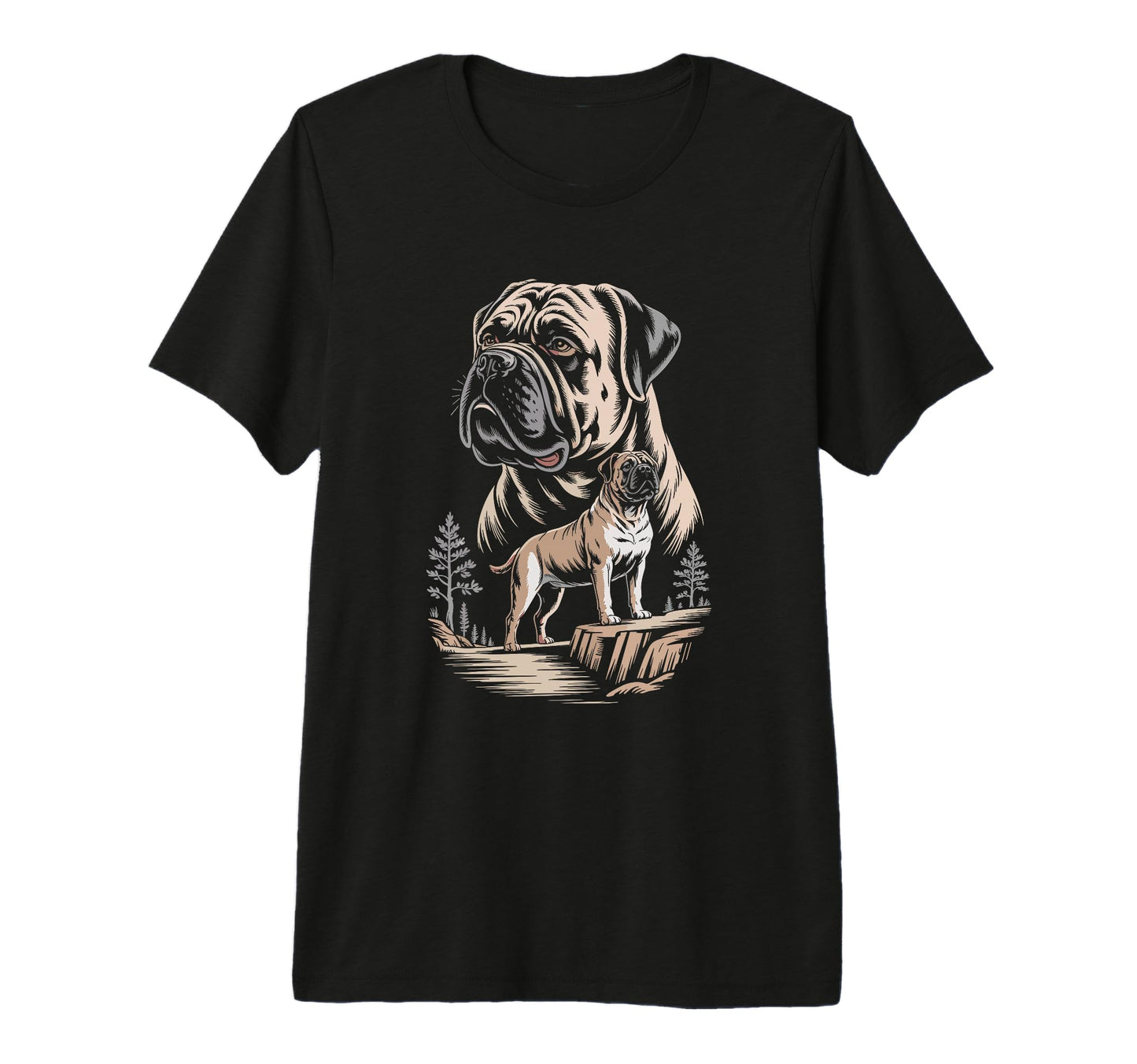 Mom Dad Bullmastiff Dog Owner Hiking T-Shirt - Graphic Print Men Women - T-Shirt, Sweatshirt, Hoodie