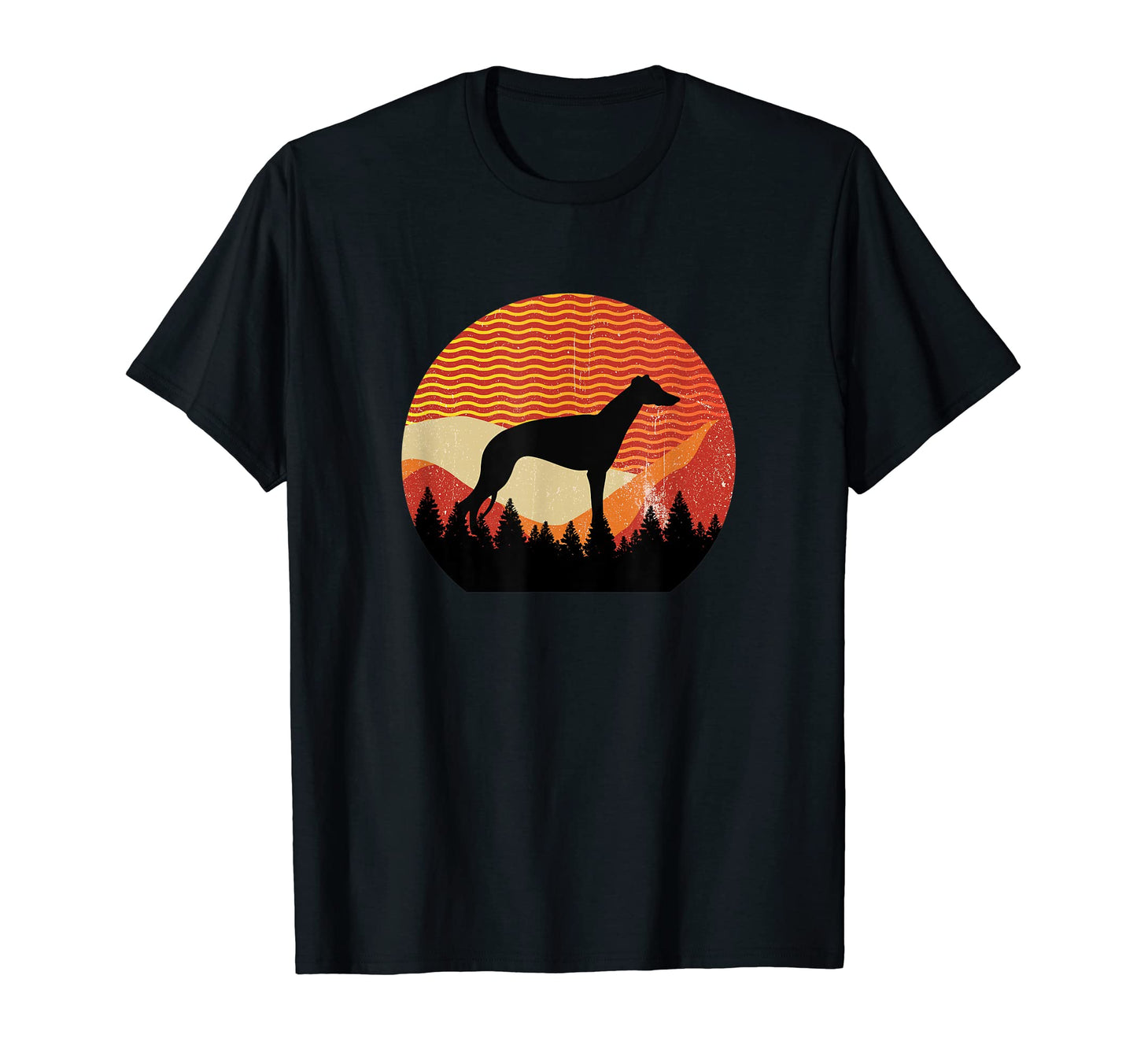 Rugged Wavy Sky Forest Greyhound T-Shirt - Casual Everyday Wear Men Women - T-Shirt, Sweatshirt, Hoodie