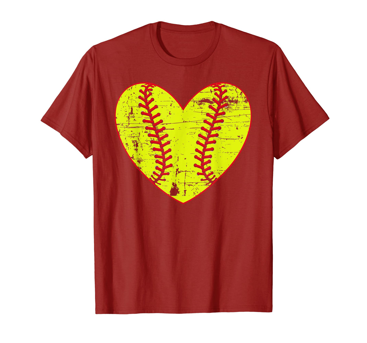 Baseball Distressed Heart Softball Mom T-Shirt - Custom Art Print Unisex - T-Shirt, Sweatshirt, Hoodie
